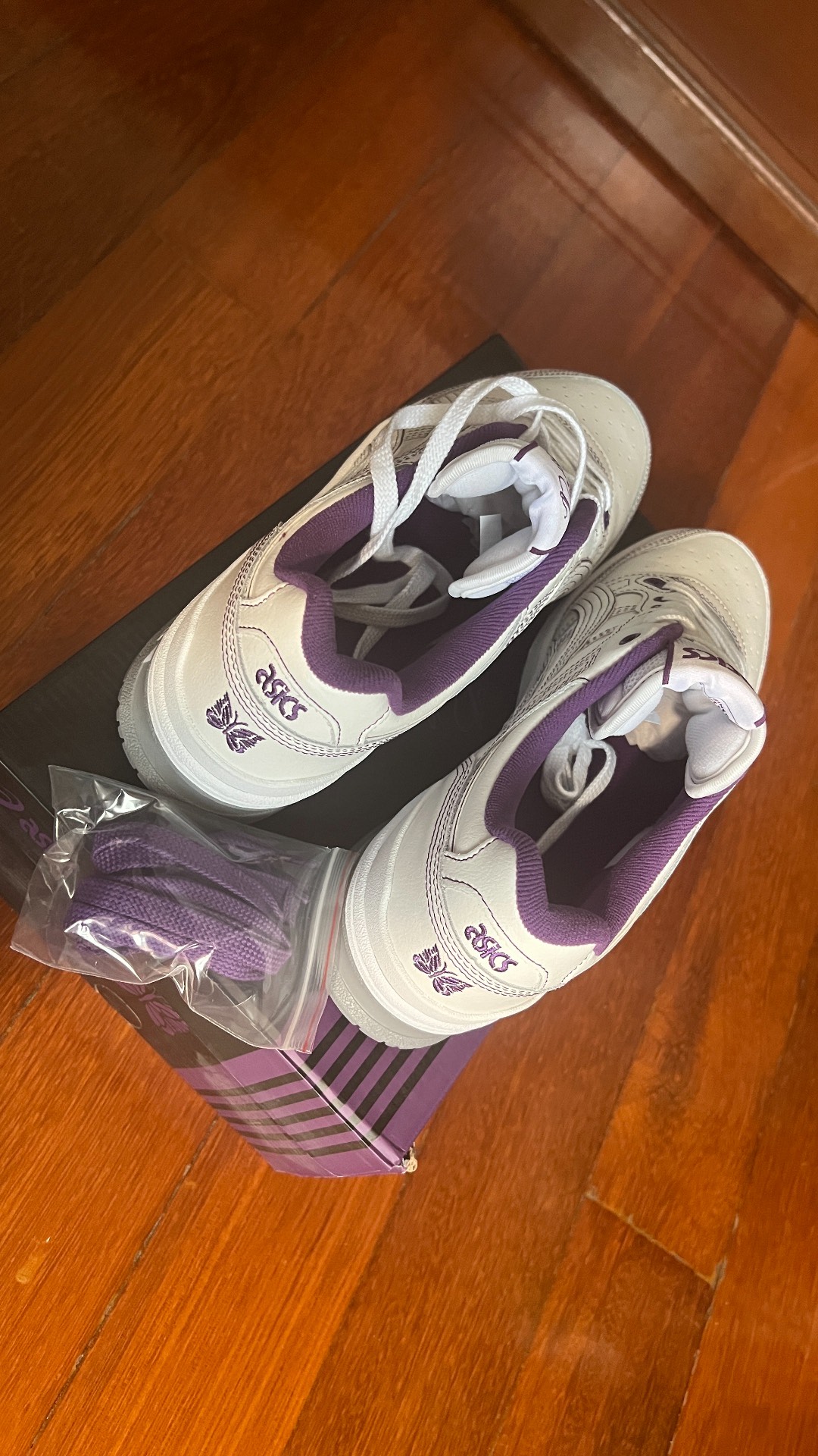 custom review-ASICS x NEEDLES EX89 Низкие кроссовки для скейтбординга унисекс белые фиолетовые