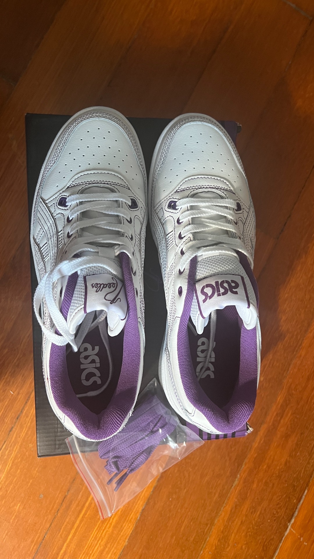 custom review-ASICS x NEEDLES EX89 Низкие кроссовки для скейтбординга унисекс белые фиолетовые