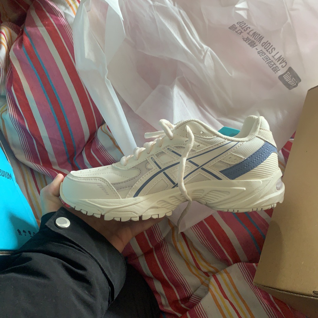 custom review-Asics Gel 170 Ткань Синтетическая Кожа Сетка Низкий Верх Повседневная Обувь Унисекс Бежевый Синий
