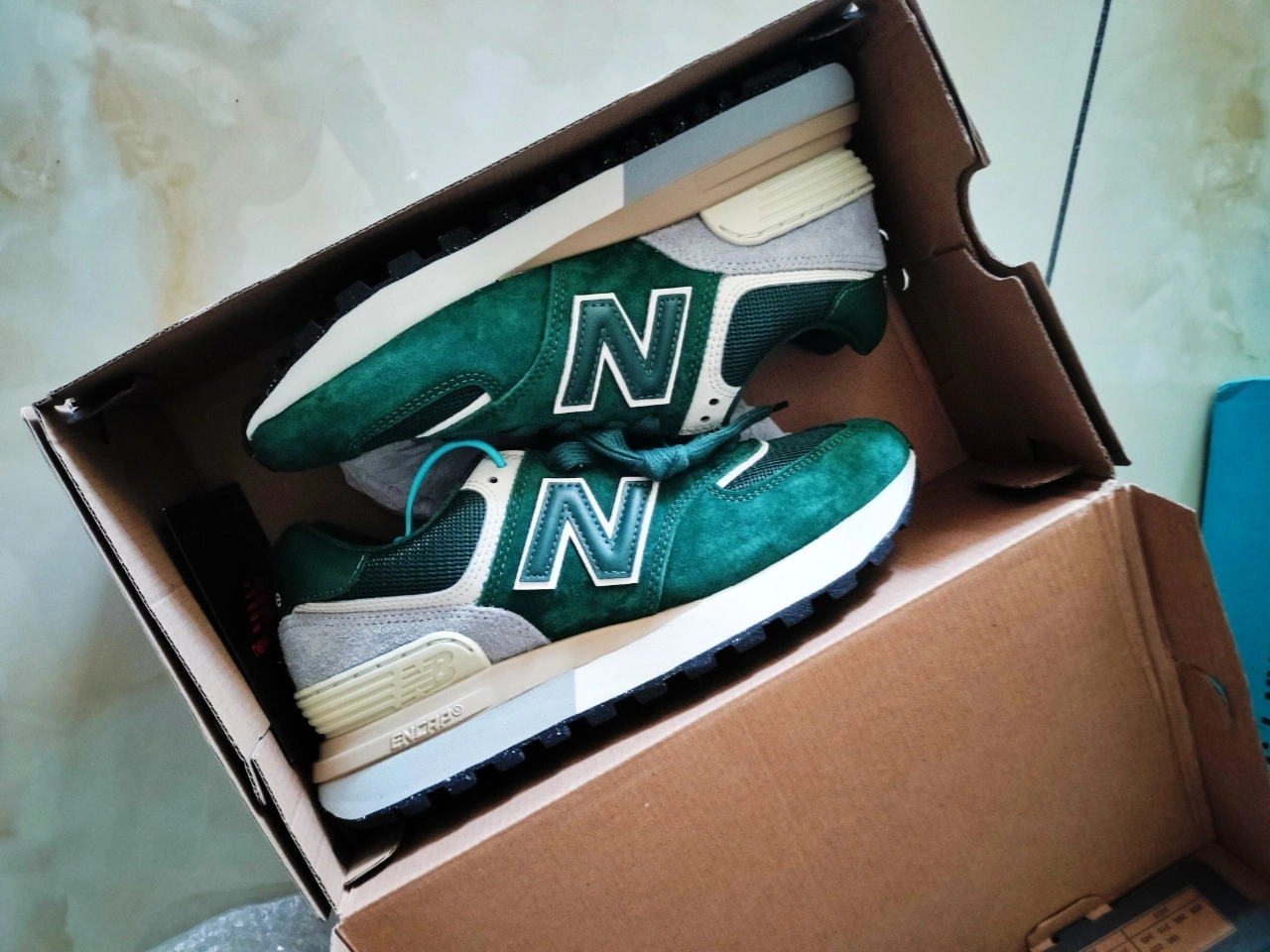 custom review-New Balance 574 Legacy Амортизация Износостойкий Низкий Топ Повседневные Беговые кроссовки Унисекс Зеленый Серый Белый