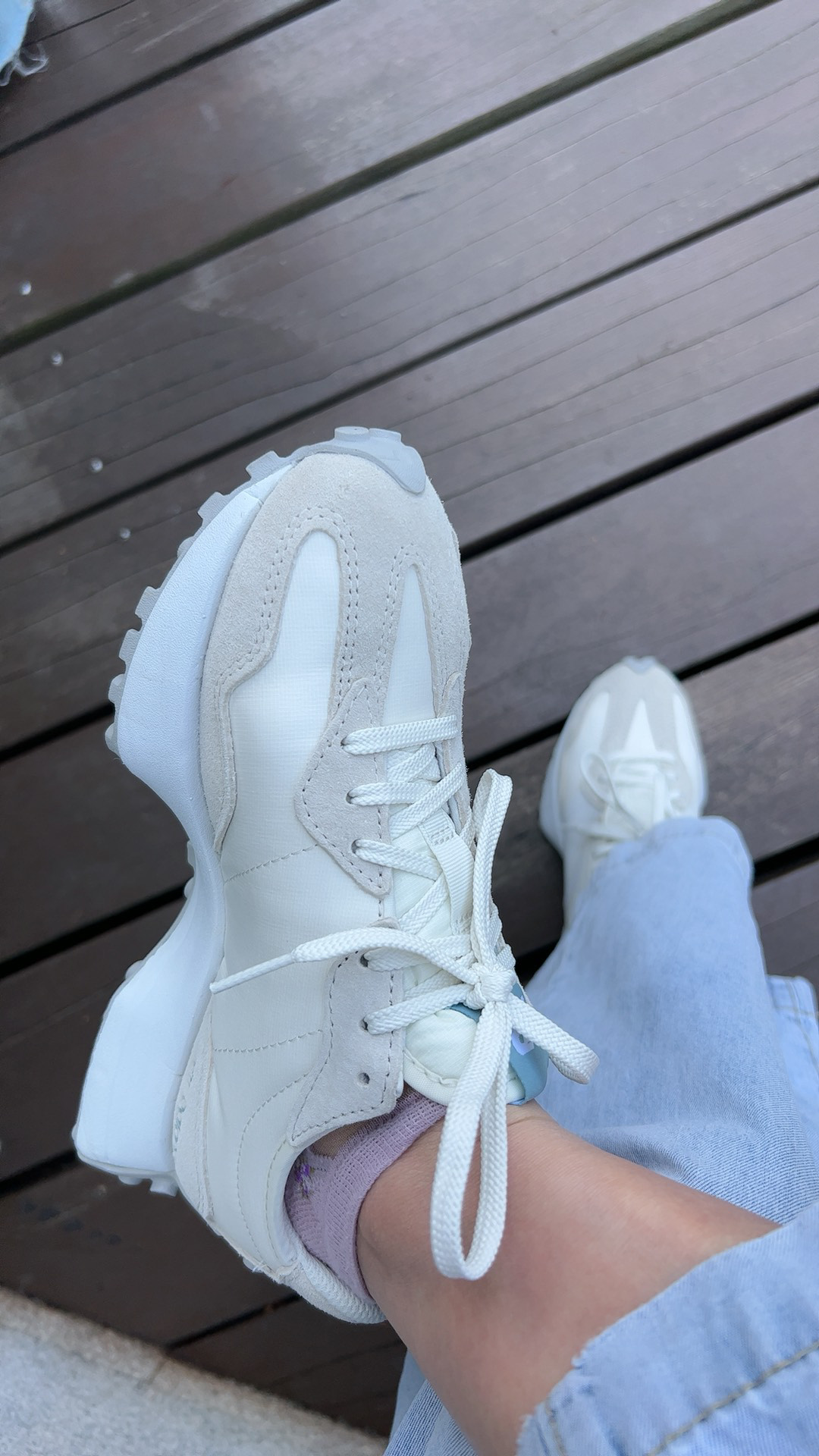 custom review-New Balance NB 327 Устойчивый к истиранию Низкий Топ Повседневные Городские Кроссовки для Коммутирования и Бега Женские Экрю