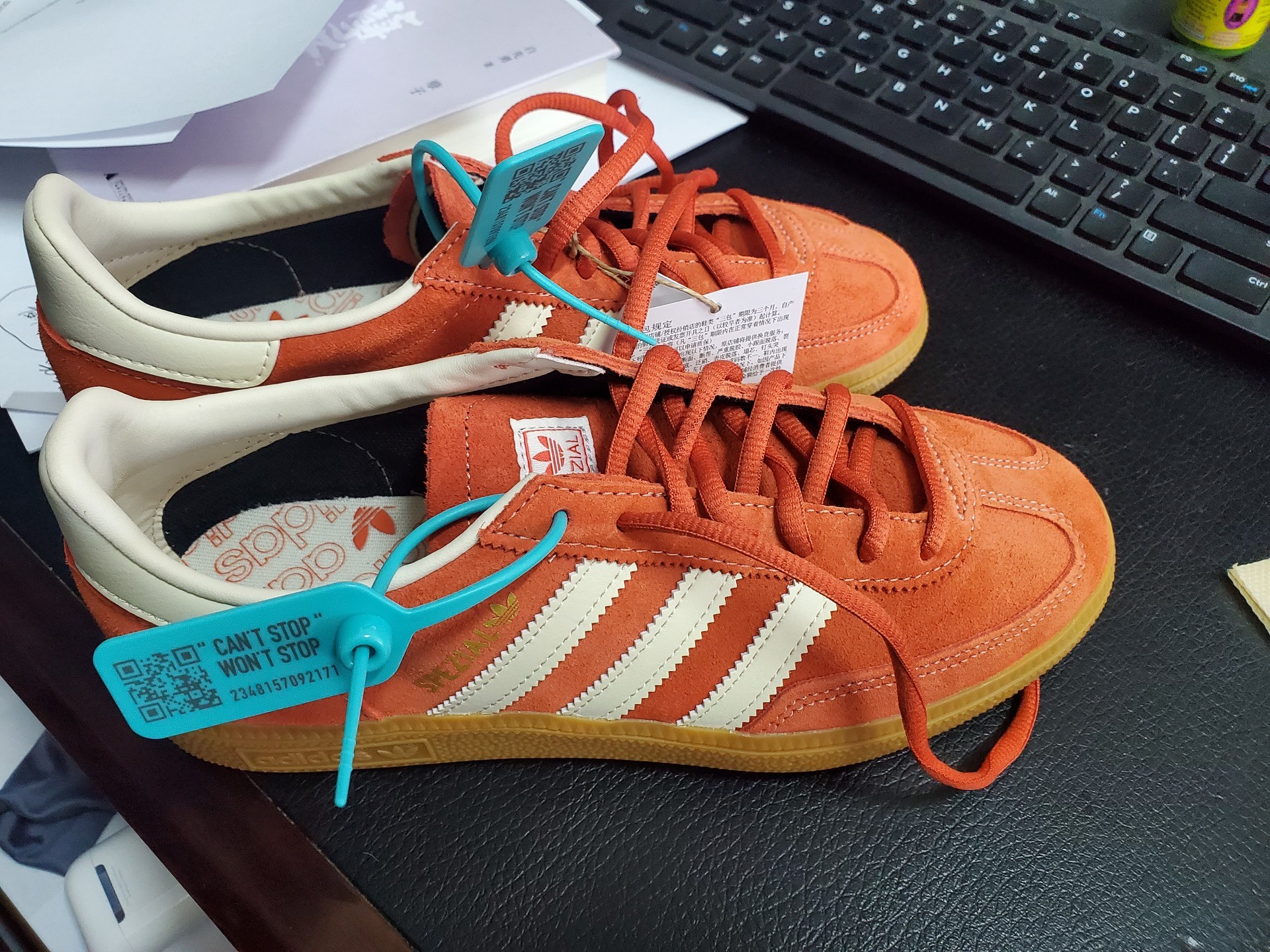 custom review-Adidas Originals HANDBALL SPEZIAL Аbrasion Resistant MID Топ Скейтборд Кроссовки Унисекс Красный Белый