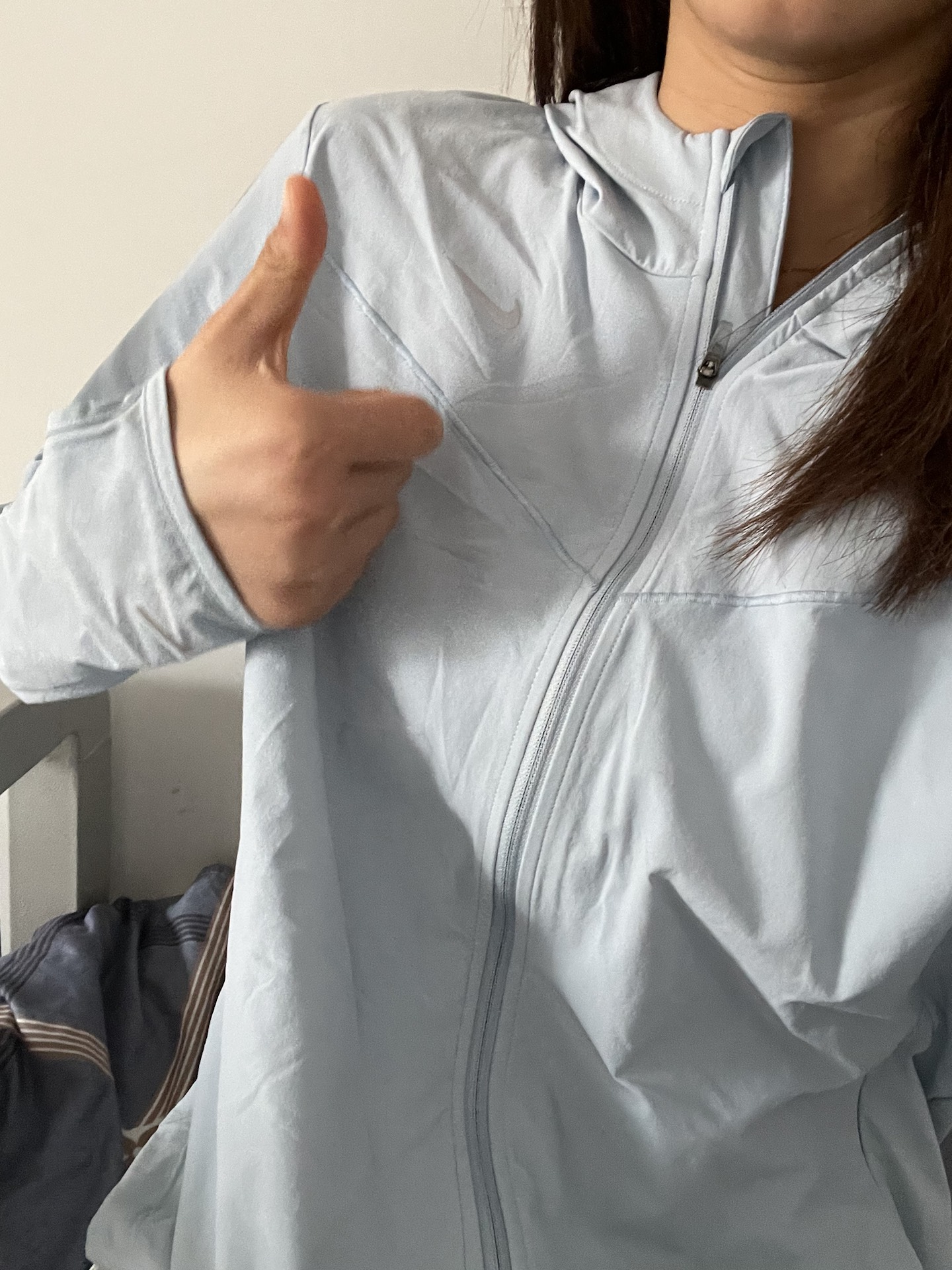 custom review-Nike Светоотражающая одежда с высокой видимостью и защитой от ультрафиолета женская светло-синяя