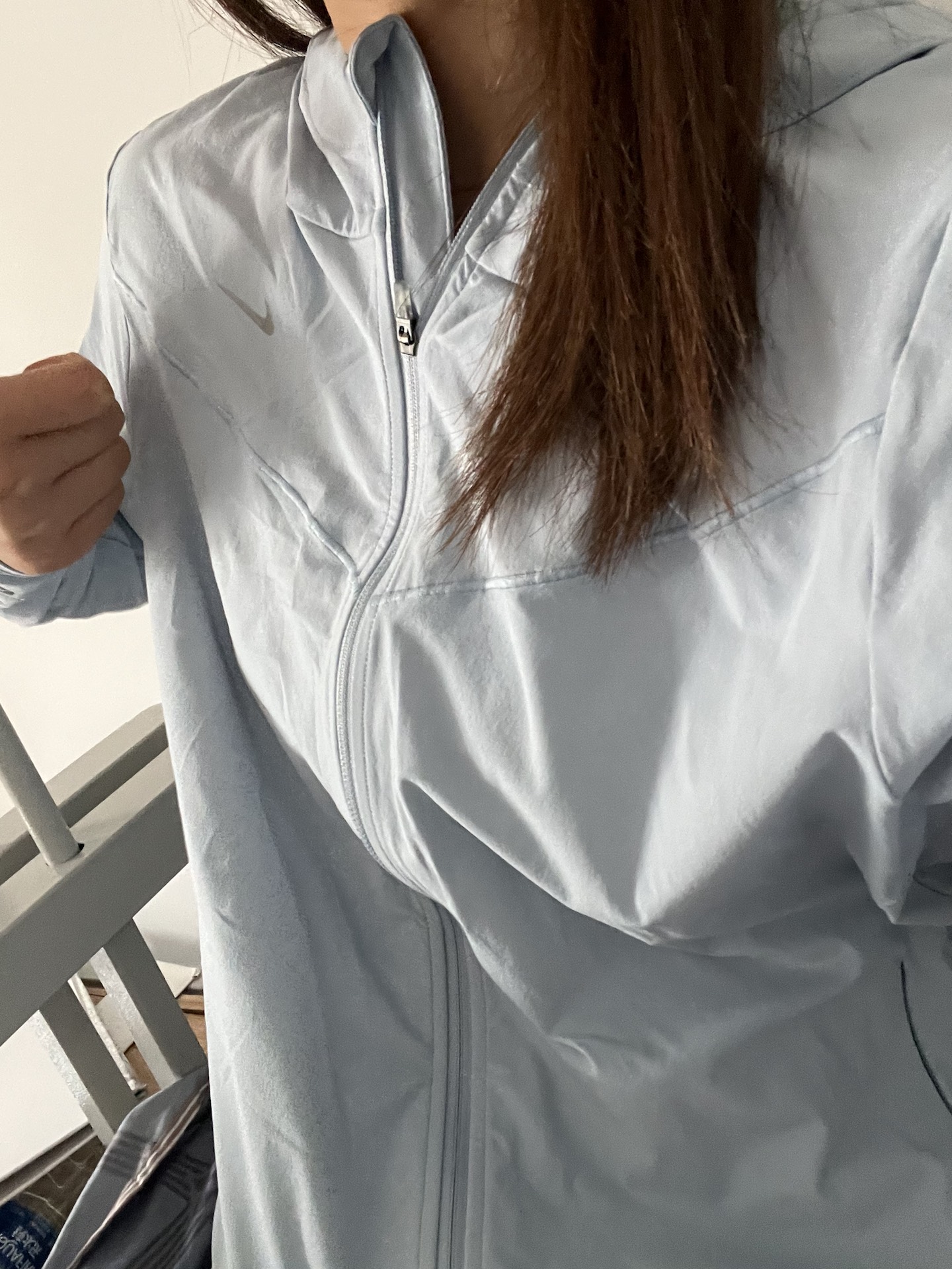 custom review-Nike Светоотражающая одежда с высокой видимостью и защитой от ультрафиолета женская светло-синяя