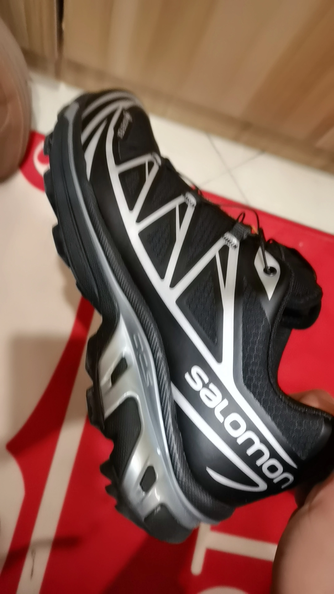 custom review-SALOMON XT 6 Slip Resistant Abrasion Resistant Водонепроницаемый Низкий Топ Уличная Обувь Унисекс Черный Серебристый