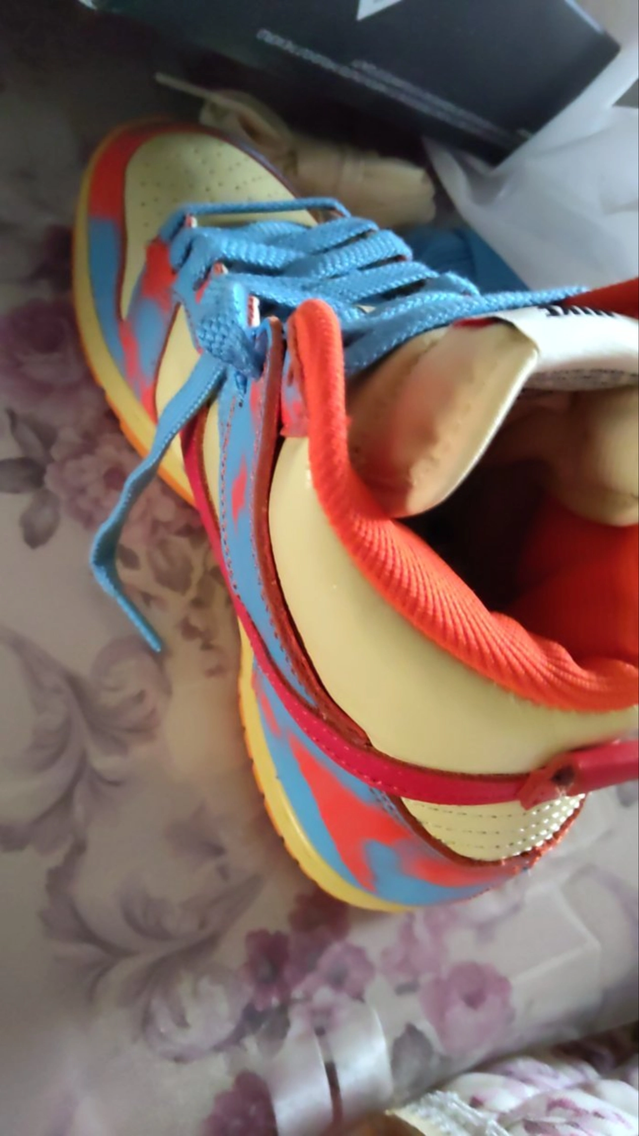 custom review-Nike Dunk High 1985 Высокие Кроссовки для скейтбординга Унисекс Синие Оранжевые ACID Wash