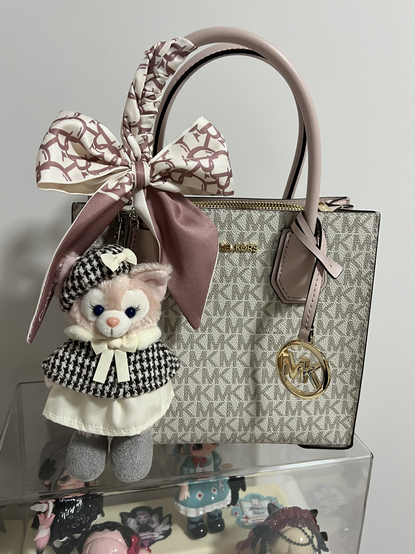 custom review-MICHAEL KORS Mercer Кожа Аккордеонная Сумка Сумка через плечо Сумка среднего размера Женская Вишневый цветок Розовый