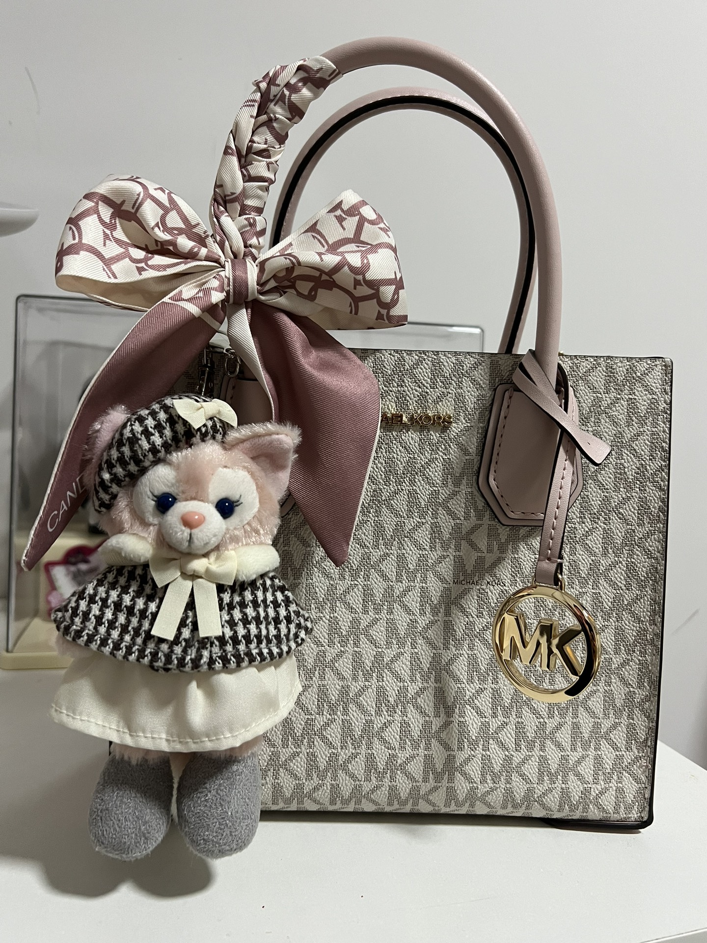 custom review-MICHAEL KORS Mercer Кожа Аккордеонная Сумка Сумка через плечо Сумка среднего размера Женская Вишневый цветок Розовый