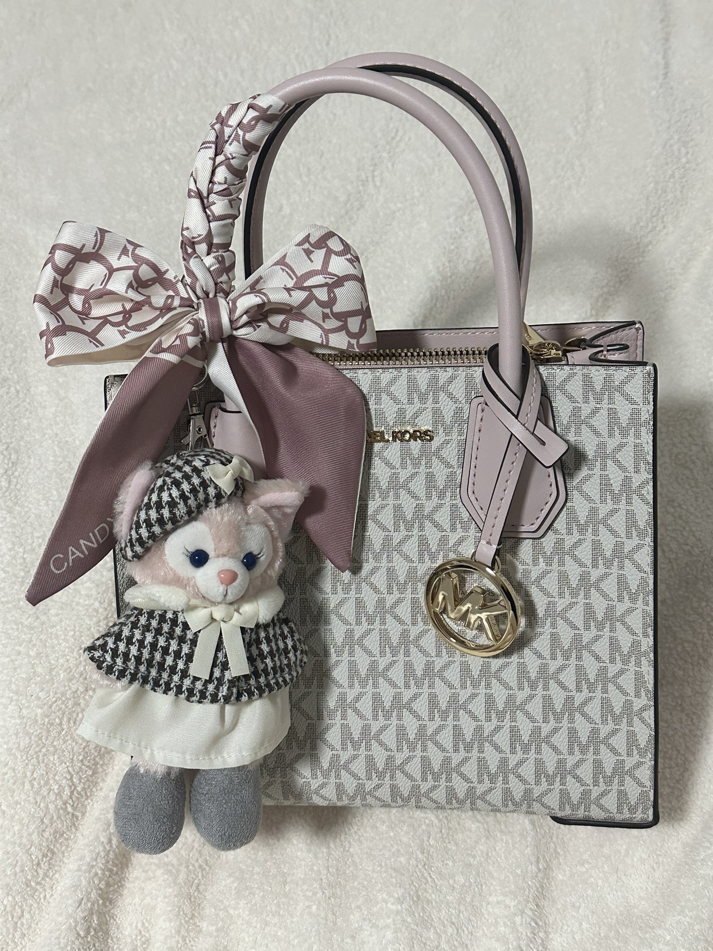 custom review-MICHAEL KORS Mercer Кожа Аккордеонная Сумка Сумка через плечо Сумка среднего размера Женская Вишневый цветок Розовый