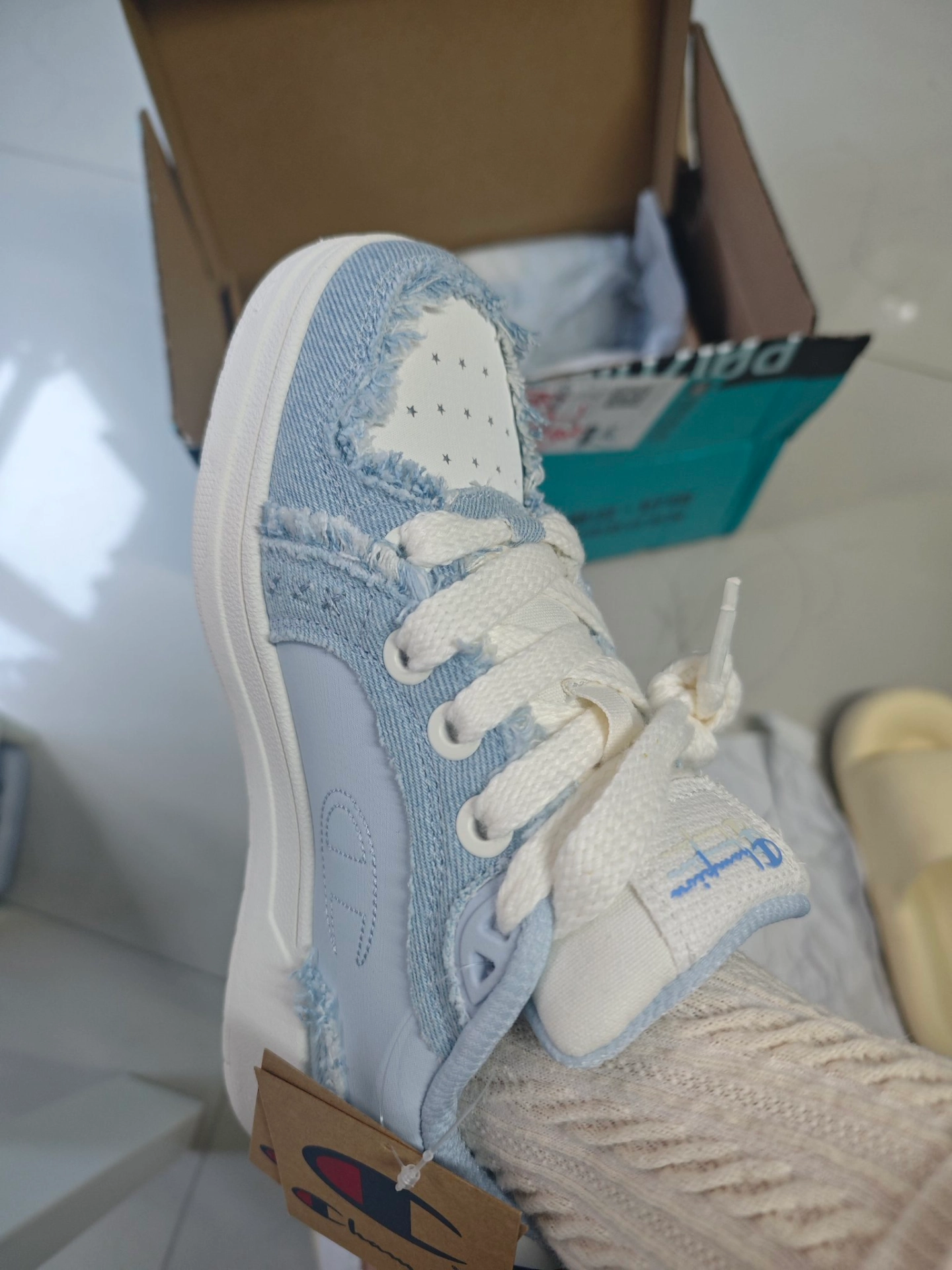 custom review-Champion Low Top Скейтборд Кроссовки Unisex Light Blue
