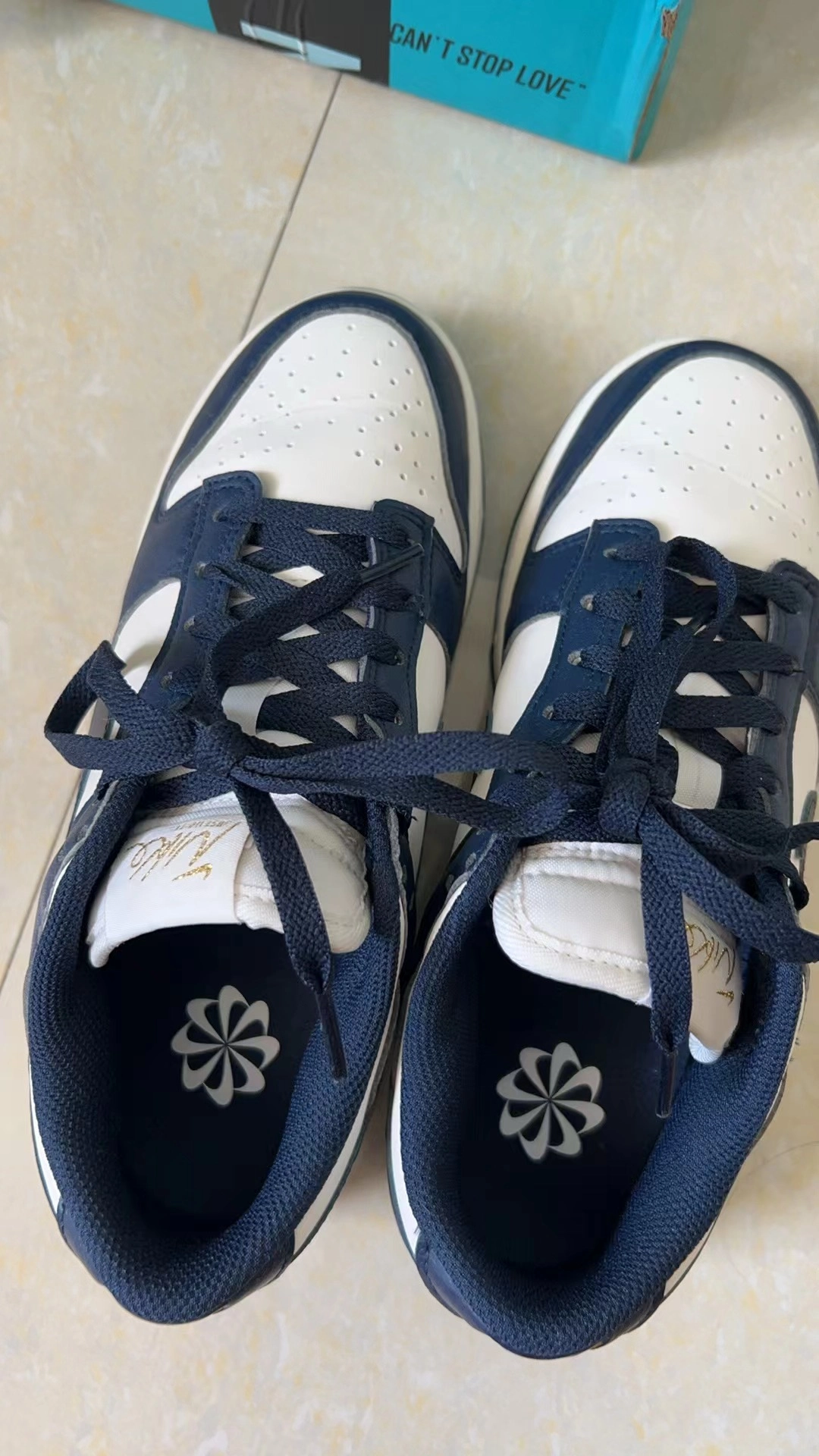 custom review-Nike Dunk Low Топ Скейтборд Кроссовки Женские Синие Белые