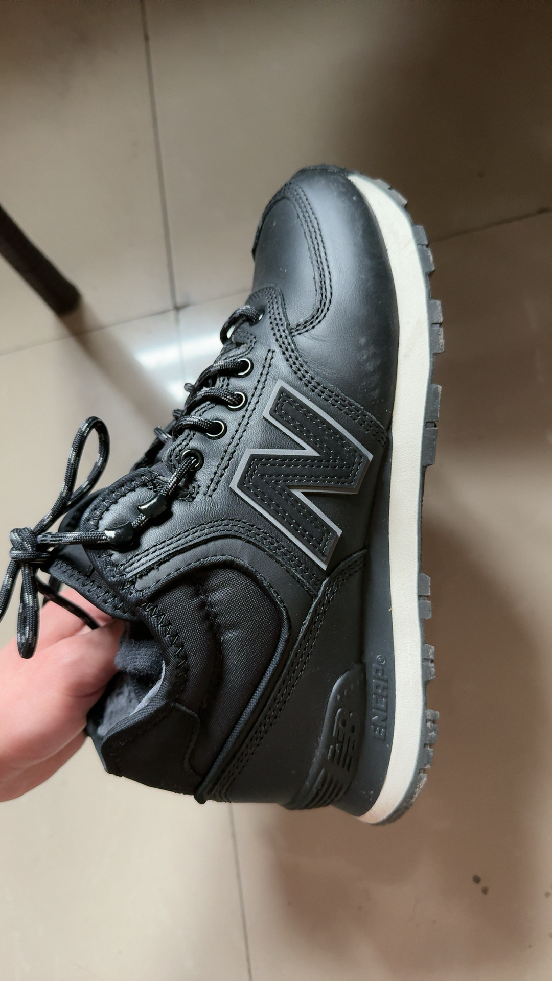 custom review-New Balance NB 574 Противоскользящий Устойчивый к истиранию MID Топ Повседневный Городской Коммутирование Беговые кроссовки Унисекс Черный