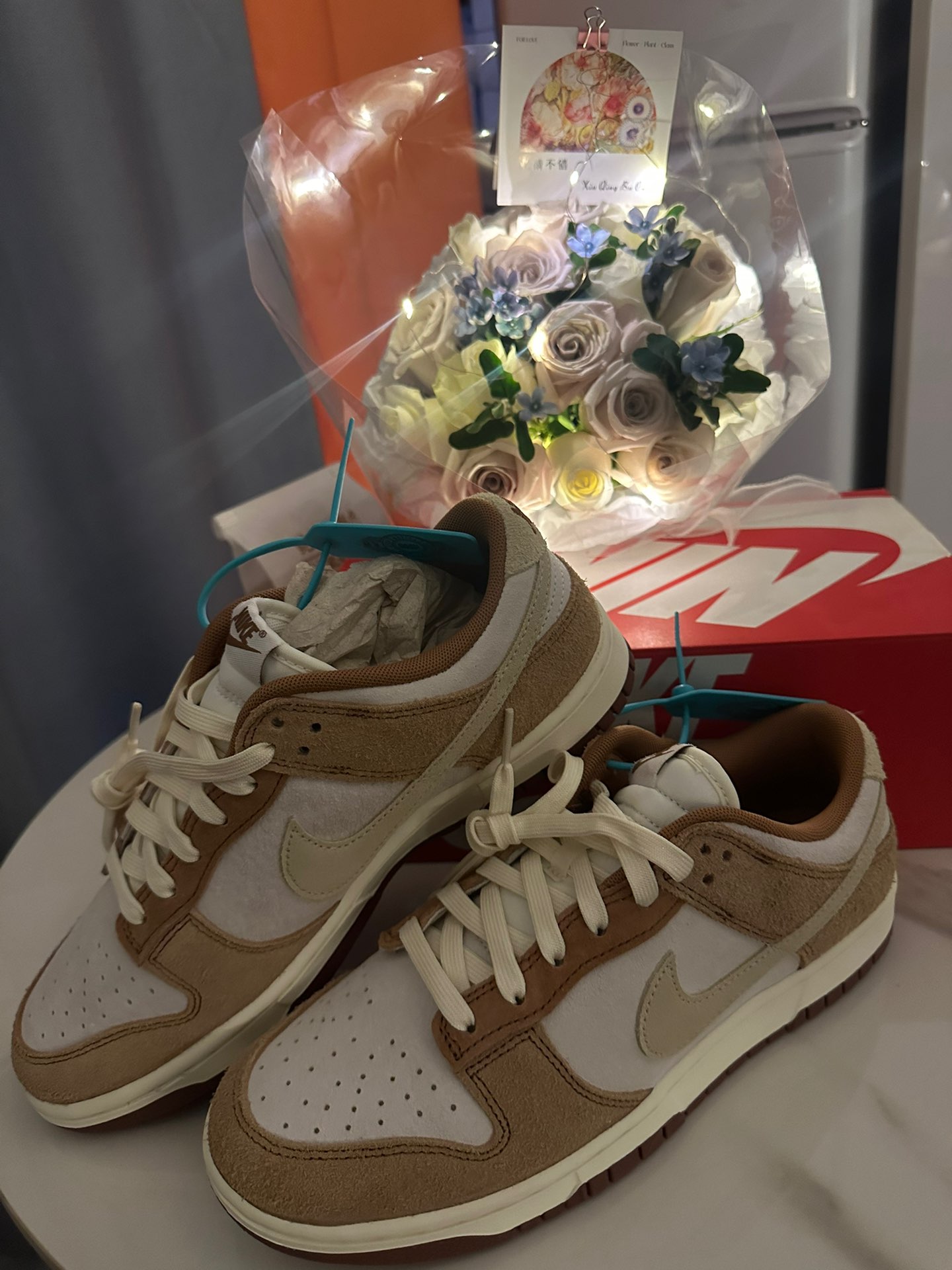 custom review-Nike Dunk Low Топ Скейтборд Кроссовки Унисекс Белый Коричневый