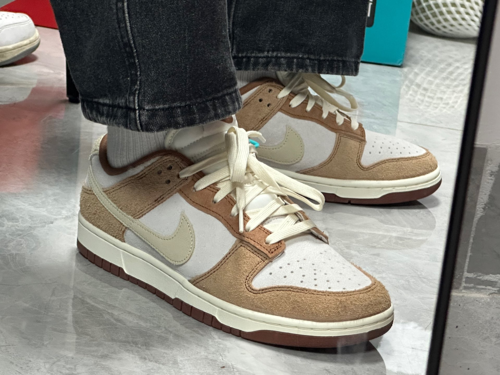 custom review-Nike Dunk Low Топ Скейтборд Кроссовки Унисекс Белый Коричневый