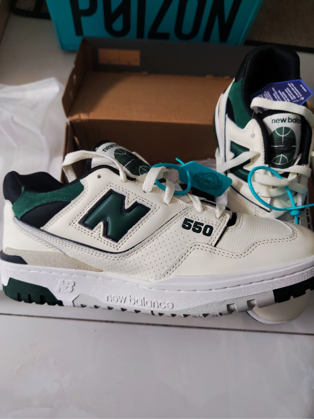 custom review-New Balance NB 550 Slip Resistant Abrasion Resistant Low Top Винтажные баскетбольные кроссовки Унисекс Белый Зеленый Черный