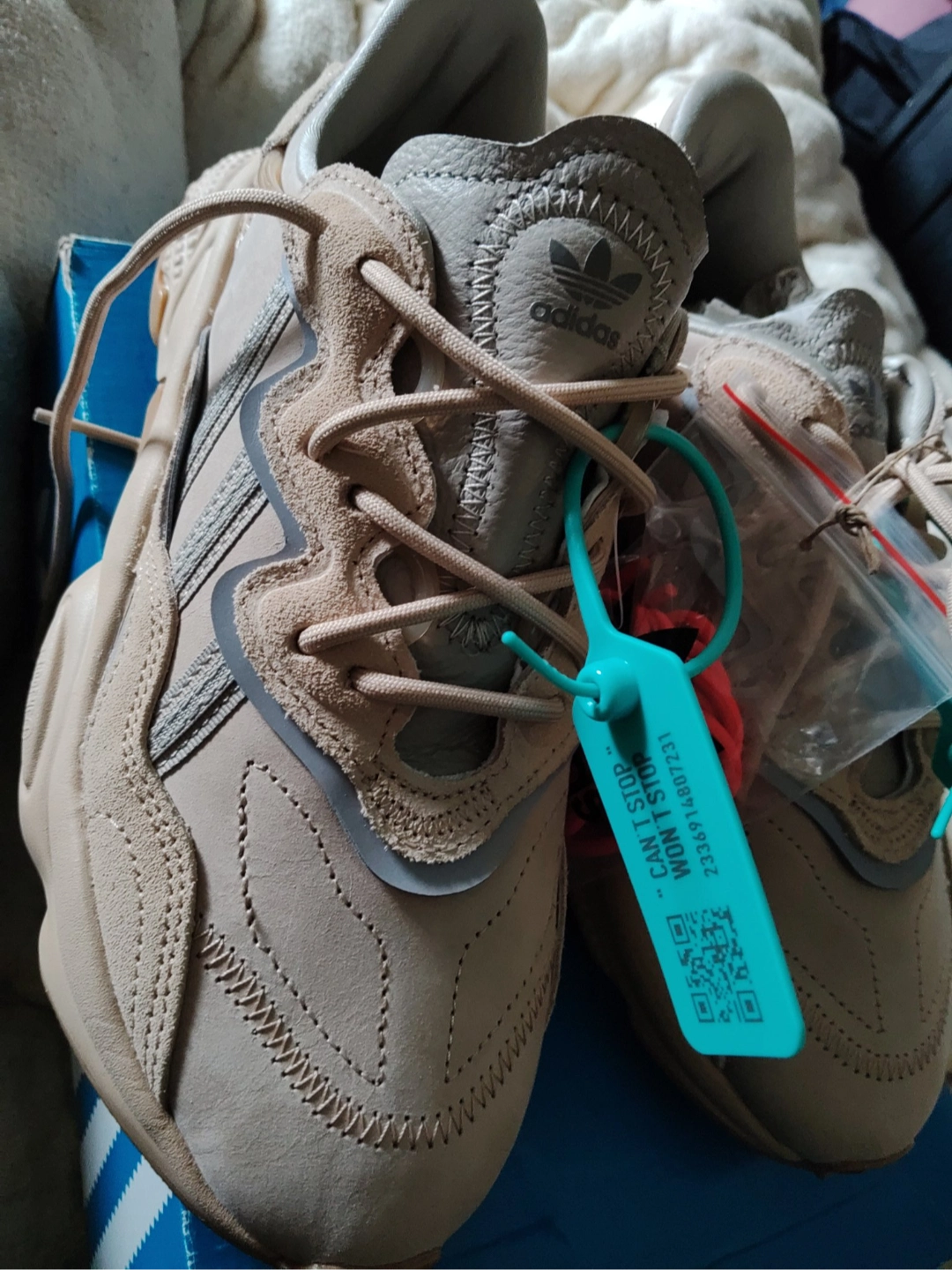 custom review-Adidas Originals Ozweego Бледный Телесный Нескользящий Легкий Низкий Топ Повседневная Обувь Унисекс Коричневый