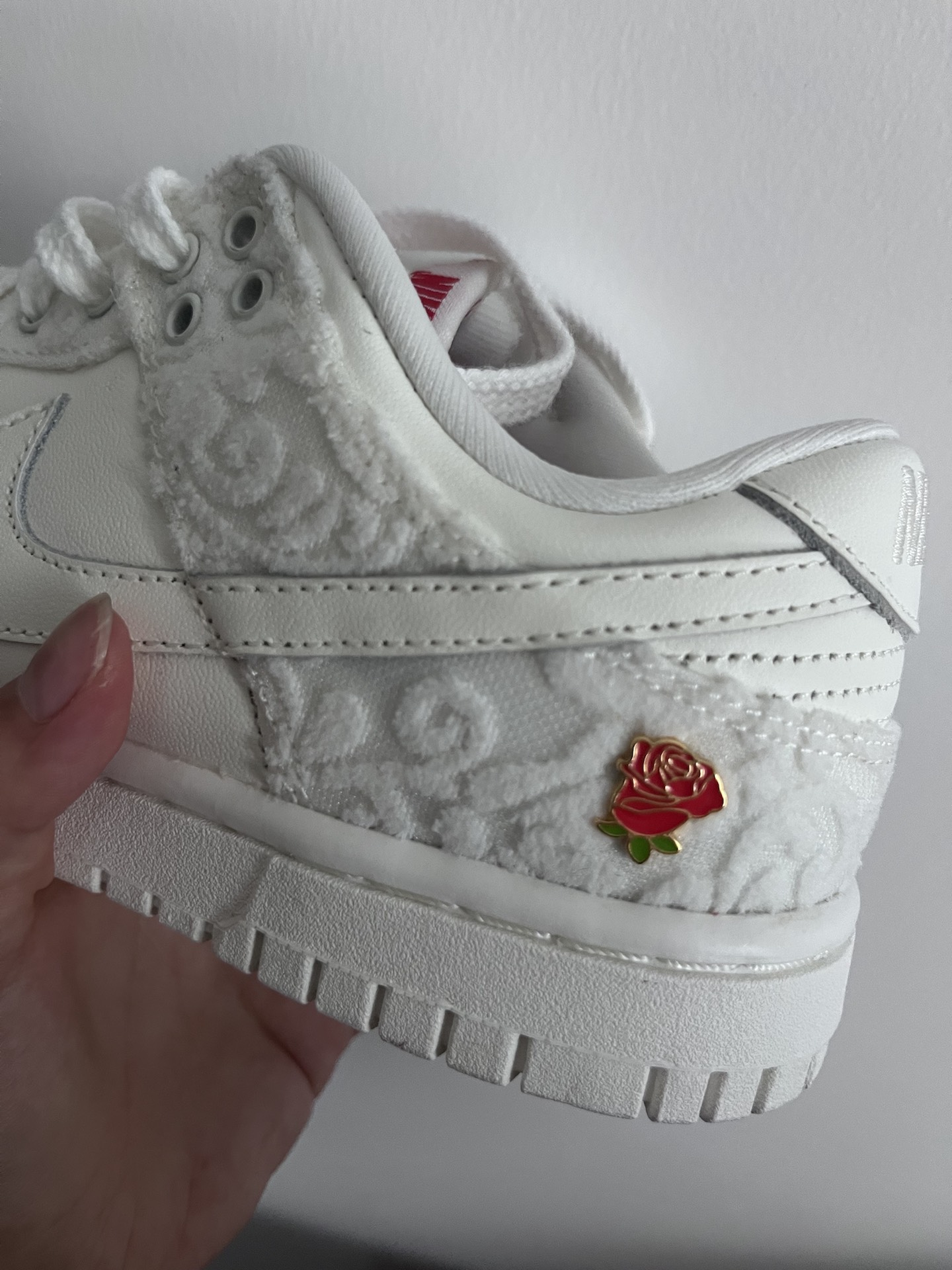 custom review-Nike Dunk Give HER Flowers Slip-Resistant Low Top Скейтборд Кроссовки Женские Белые