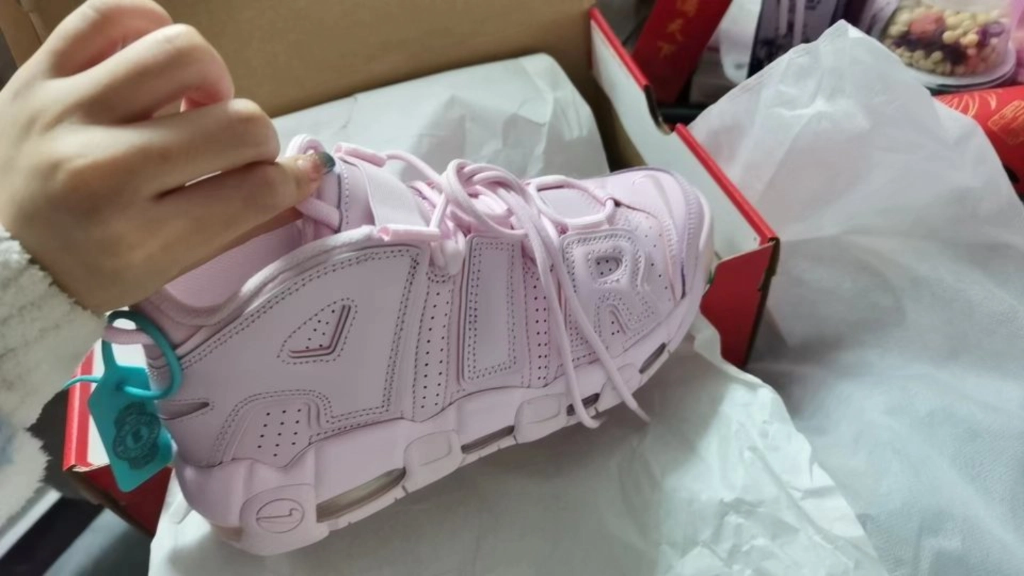 custom review-Nike Air More Uptempo High Топ Винтажные Баскетбольные Кроссовки Женские Розовые