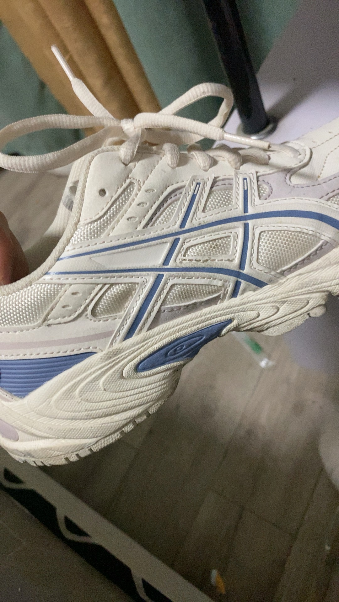 custom review-Asics Gel 170 Ткань Синтетическая Кожа Сетка Низкий Верх Повседневная Обувь Унисекс Бежевый Синий