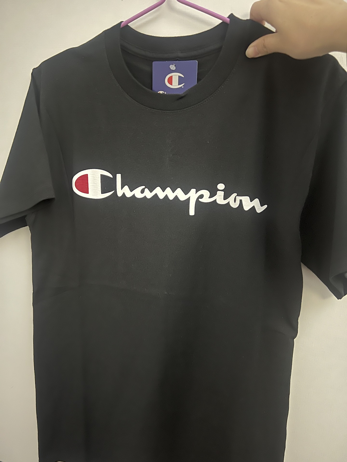 custom review-Champion T-Shirt US Version Unisex Black Чемпион T-Shirt США Унисекс Черный