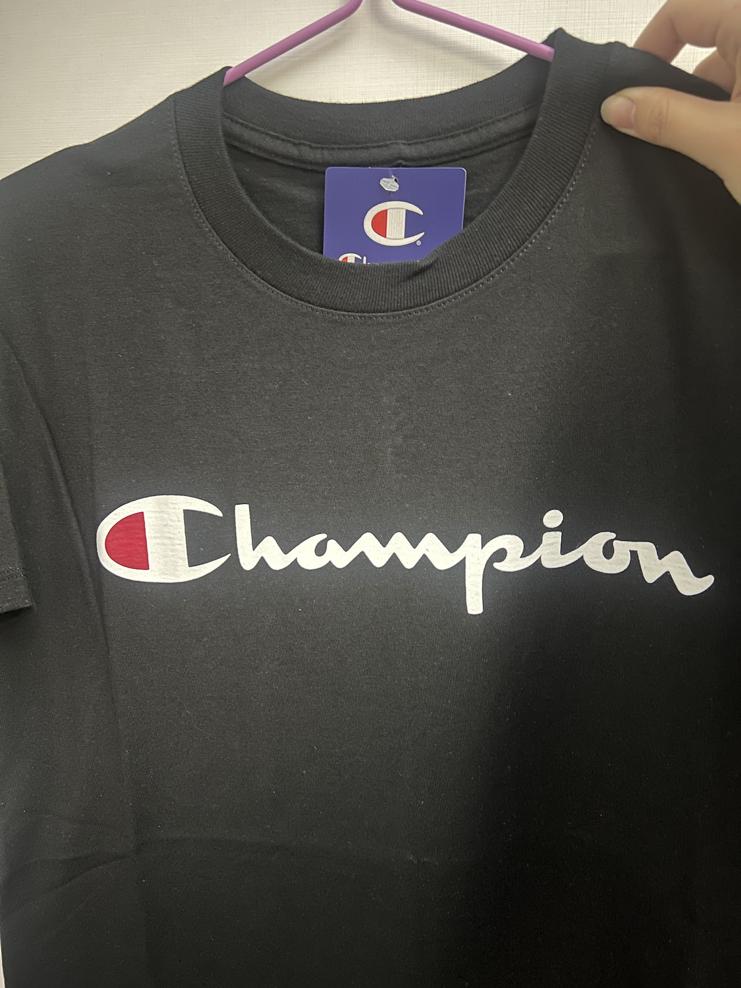 custom review-Champion T-Shirt US Version Unisex Black Чемпион T-Shirt США Унисекс Черный