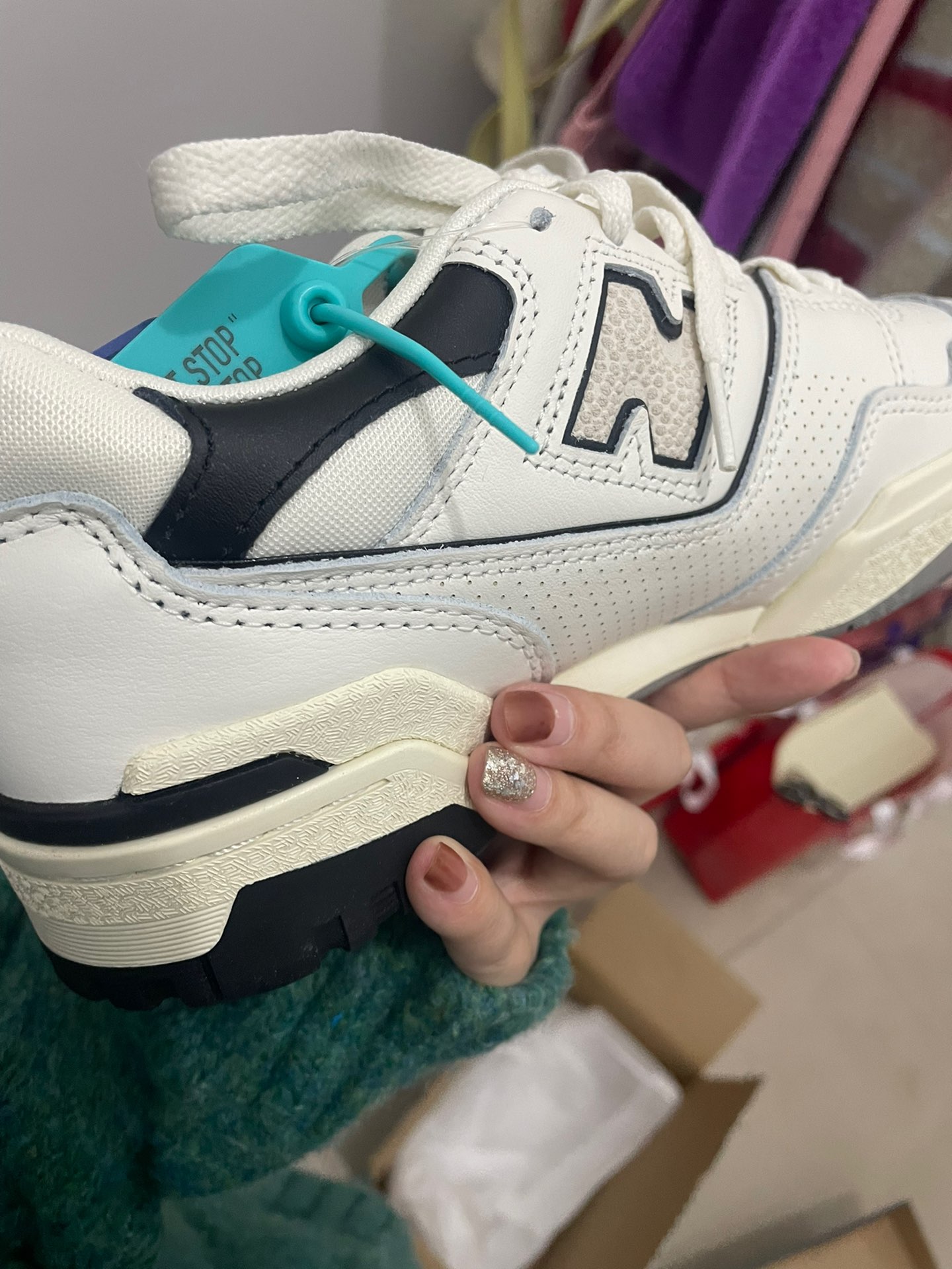 custom review-New Balance NB 550 Противоскользящий Устойчивый к истиранию Легкий Низкий Топ Винтажные Баскетбольные Кроссовки Унисекс Белый Черный