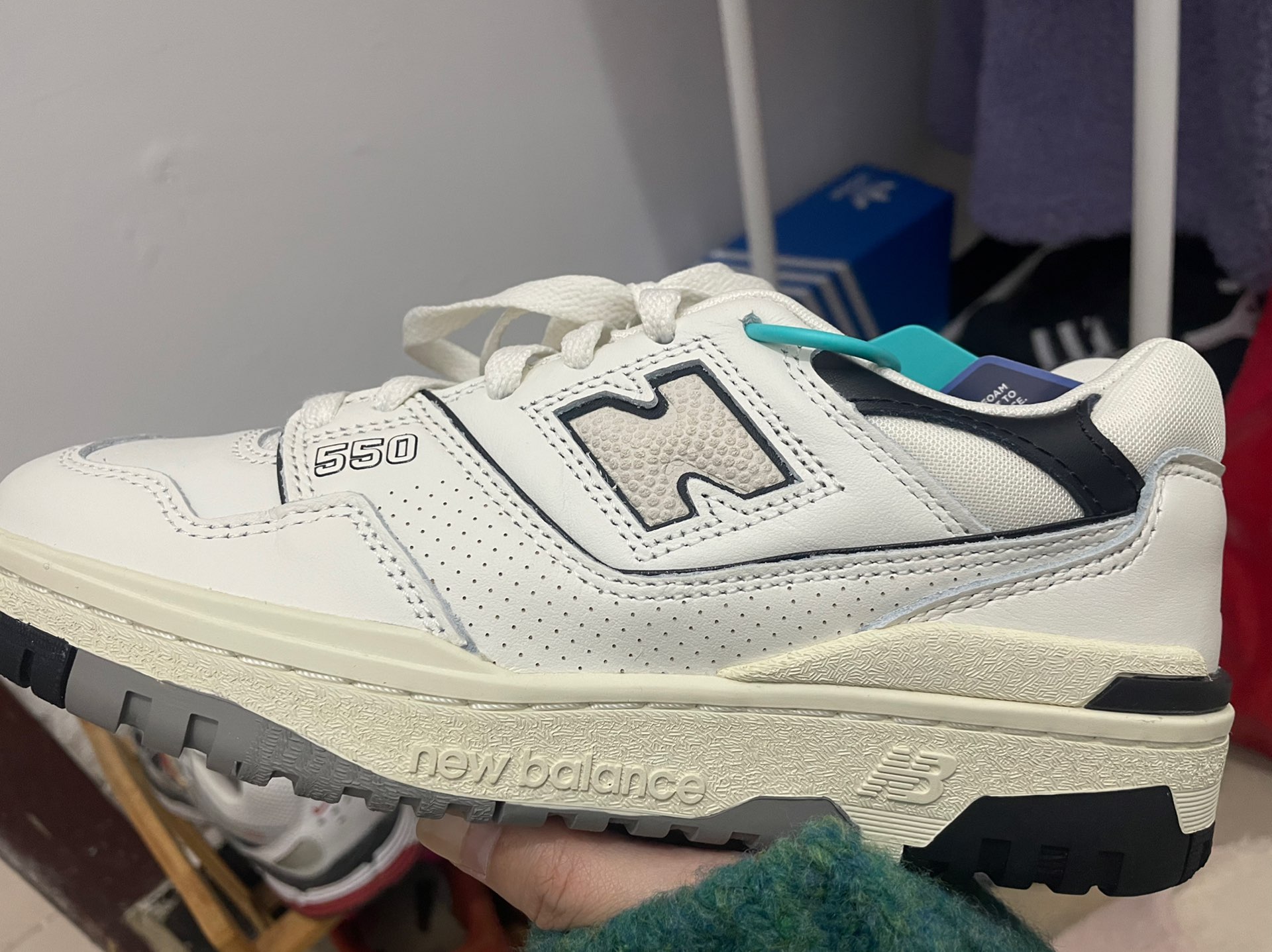 custom review-New Balance NB 550 Противоскользящий Устойчивый к истиранию Легкий Низкий Топ Винтажные Баскетбольные Кроссовки Унисекс Белый Черный