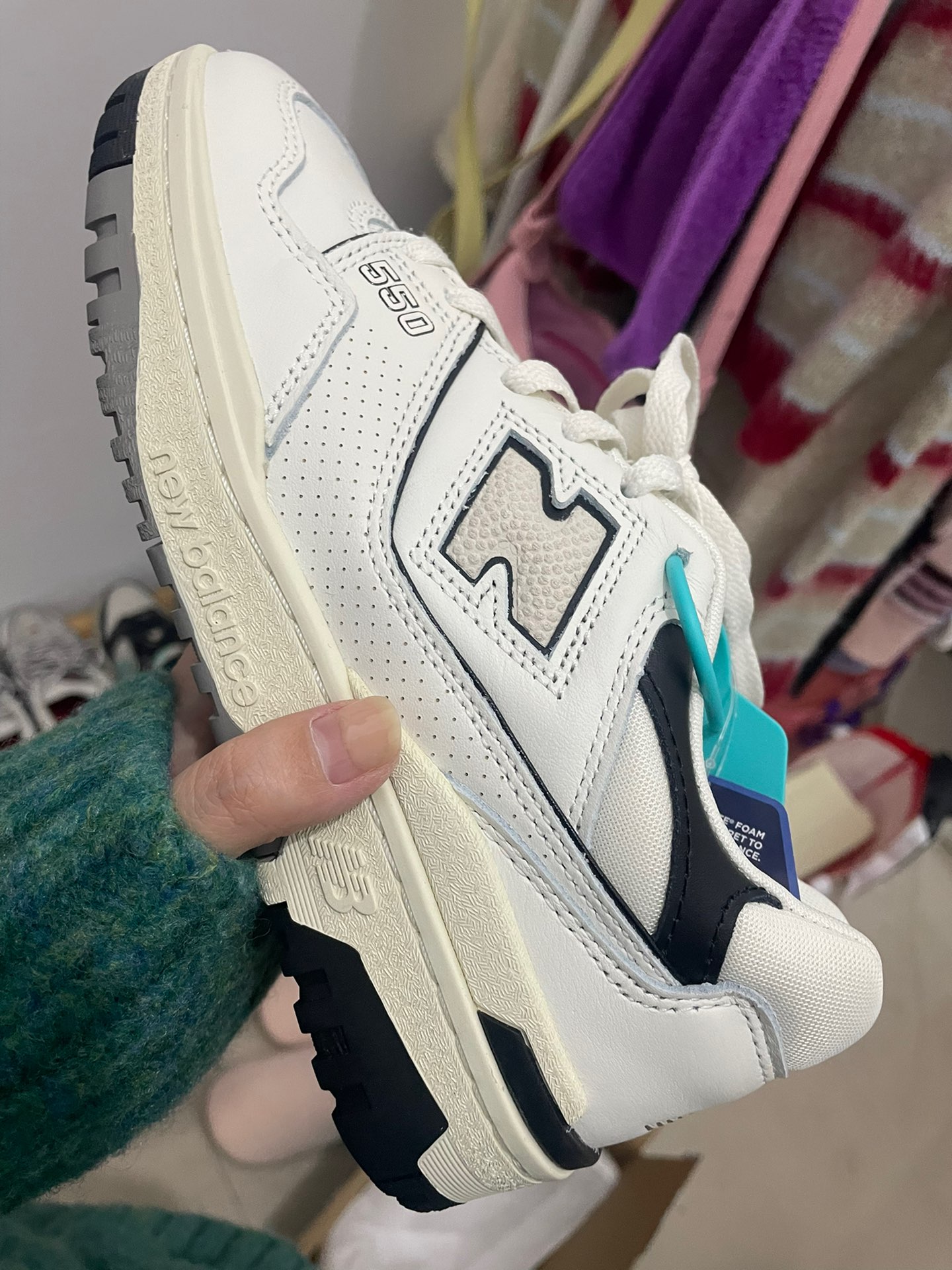 custom review-New Balance NB 550 Противоскользящий Устойчивый к истиранию Легкий Низкий Топ Винтажные Баскетбольные Кроссовки Унисекс Белый Черный
