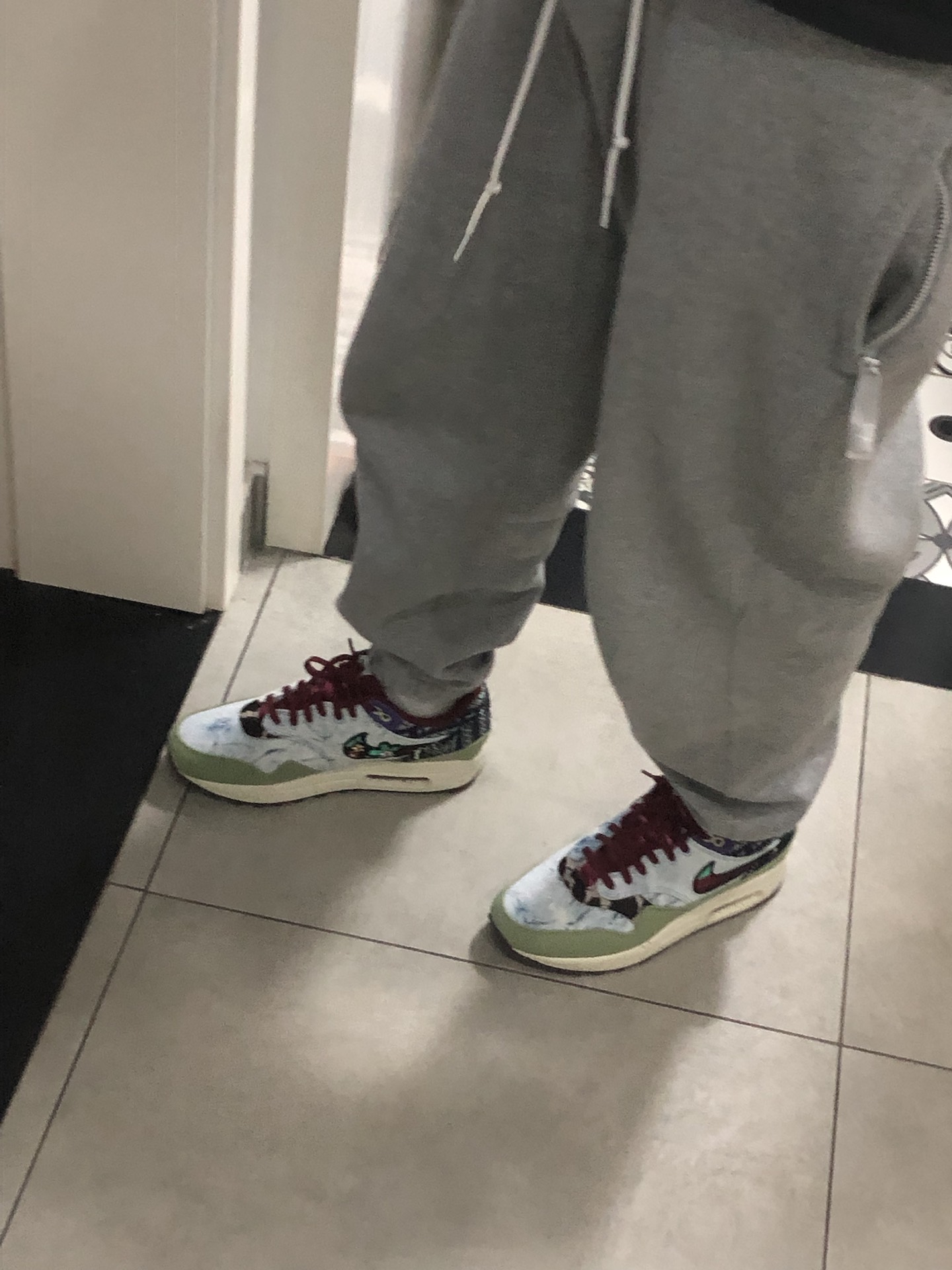 custom review-Concepts x Nike Air Max 1 Устойчивый к истиранию Низкий Топ Air Cushion Повседневные Беговые кроссовки Унисекс Синий Зеленый