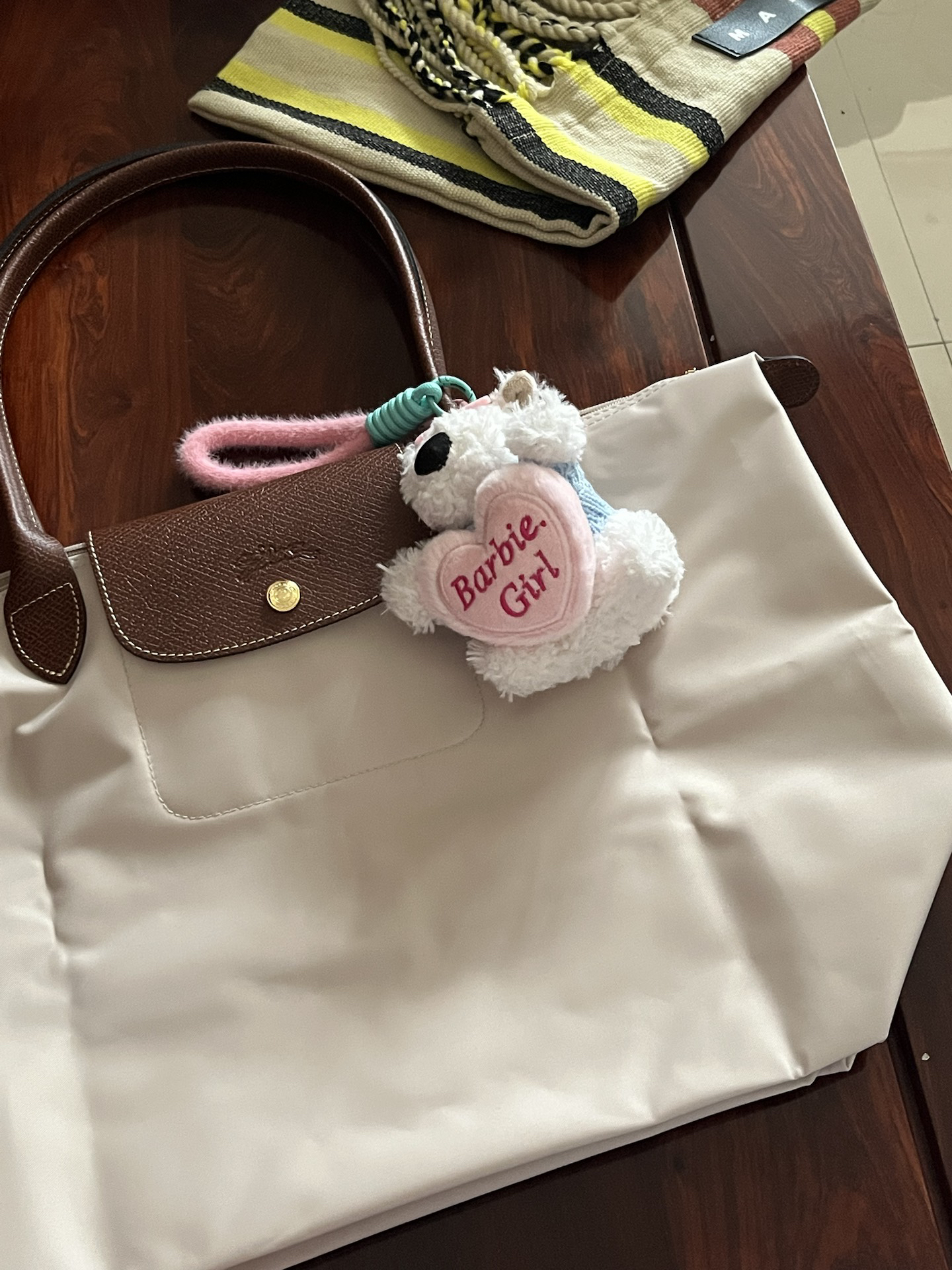 custom review-LONGCHAMP Холст Сумка для покупок Пельмени Сумка Плечевая Сумка Большая Женская Бумага Цвет