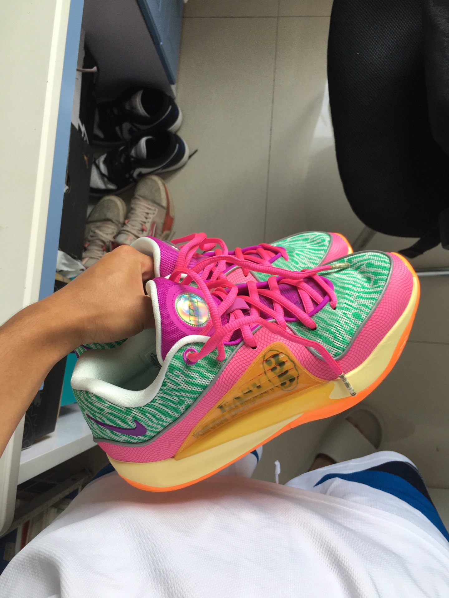 custom review-Nike KD 16 ASW EP All Star Low Топ Баскетбольные кроссовки Мужской Зеленый розовый Азиатская версия