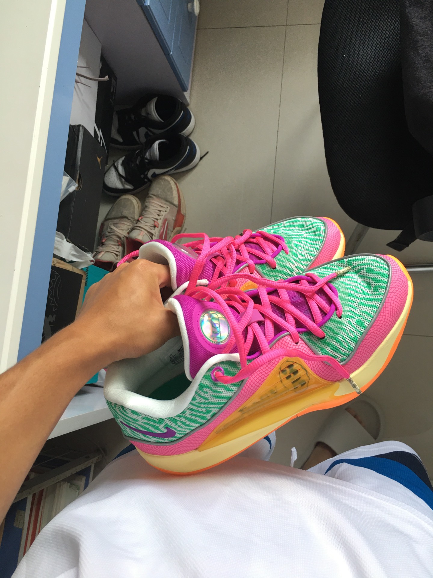 custom review-Nike KD 16 ASW EP All Star Low Топ Баскетбольные кроссовки Мужской Зеленый розовый Азиатская версия