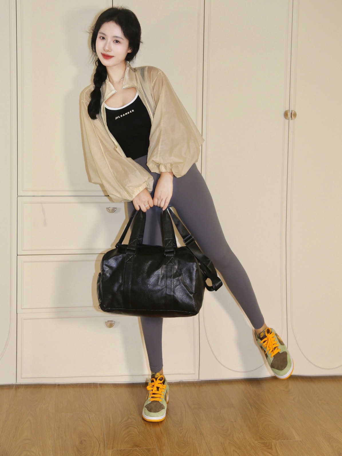 173舞蹈系女孩,健身日常穿搭!