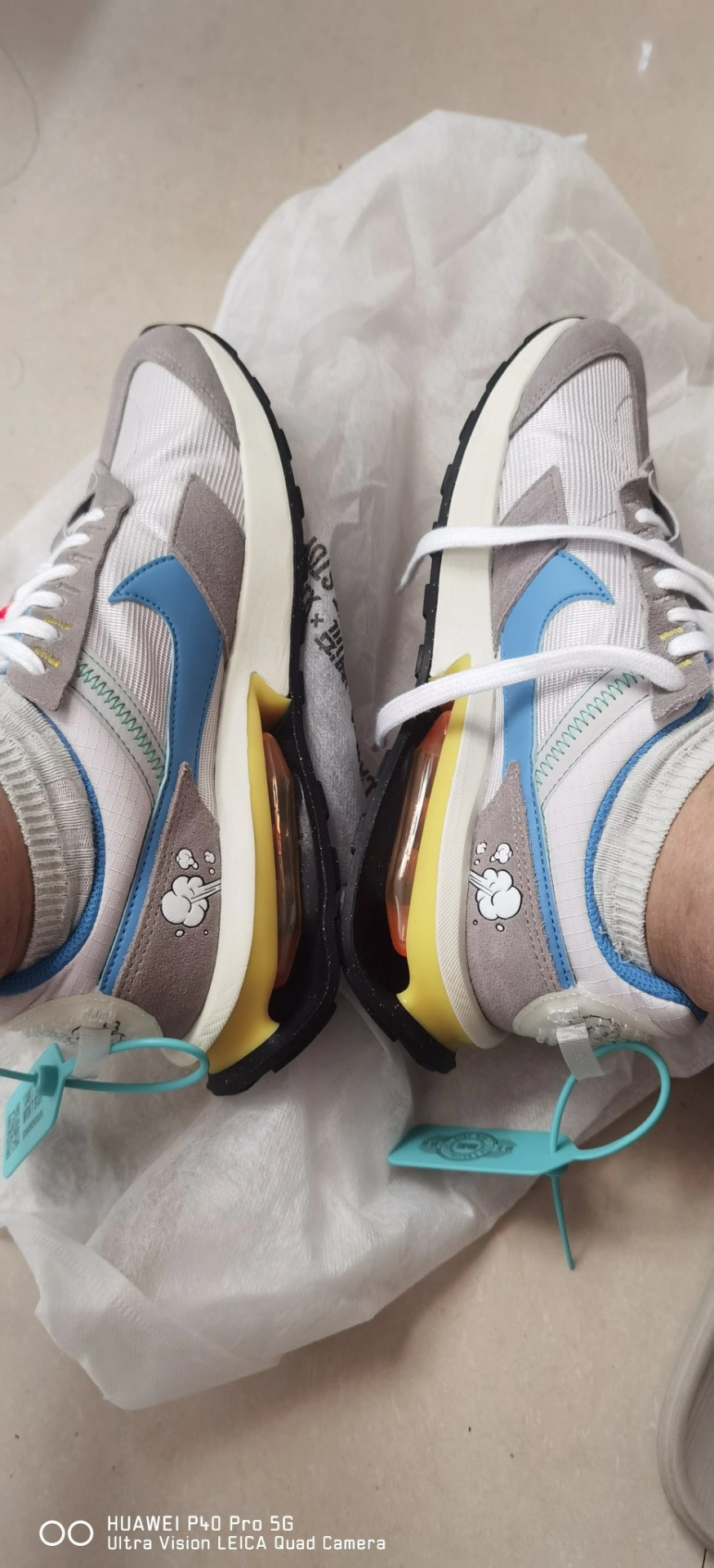 custom review-Nike Air Max Pre Day Устойчивый к истиранию Низкий Топ Повседневная обувь Унисекс Серый Синий