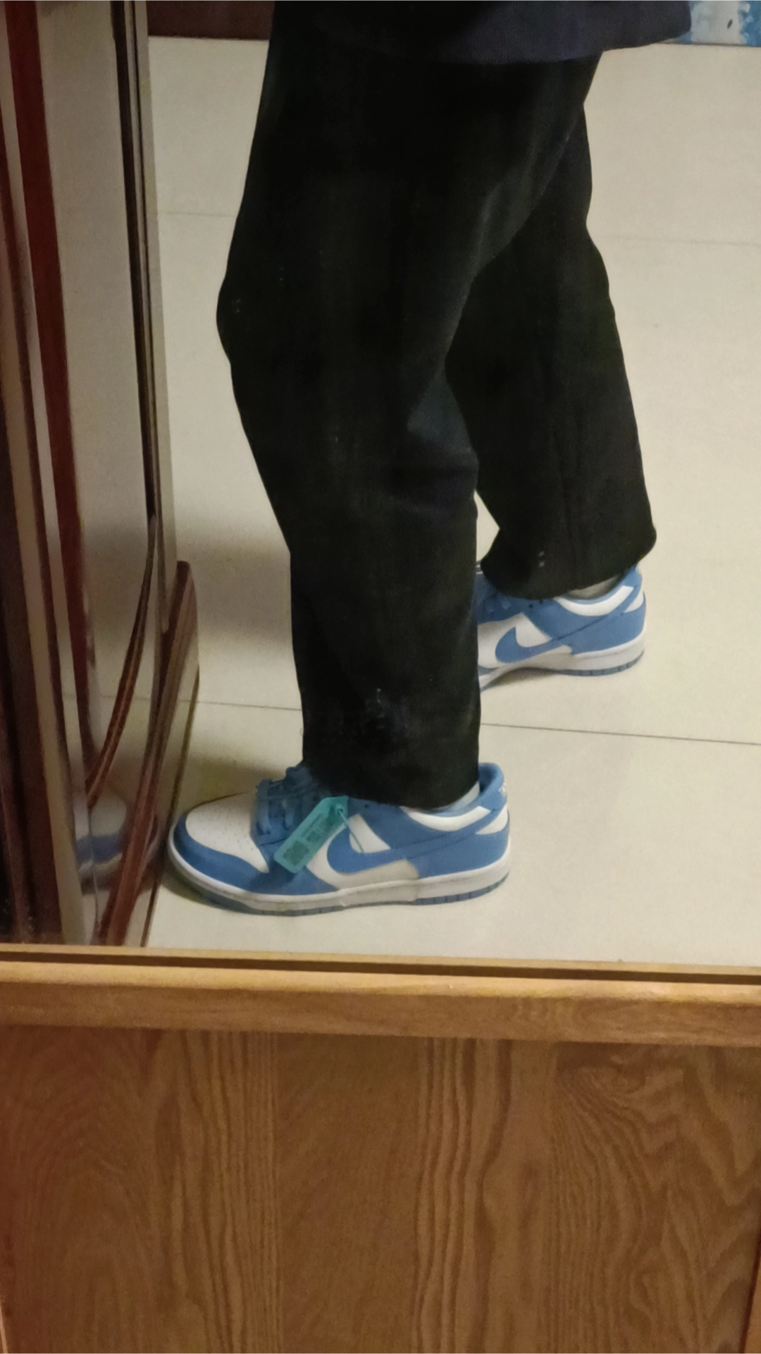 custom review-Nike Dunk Slip Resistant Abrasion Resistant Низкий Топ Детские Скейтбординги Университетский Синий Белый