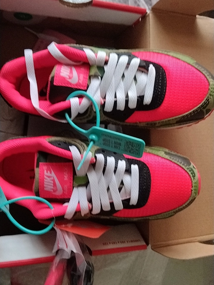 custom review-Nike Air Max 90 Low Топ Air Cushion Беговые кроссовки Унисекс Черный Красный