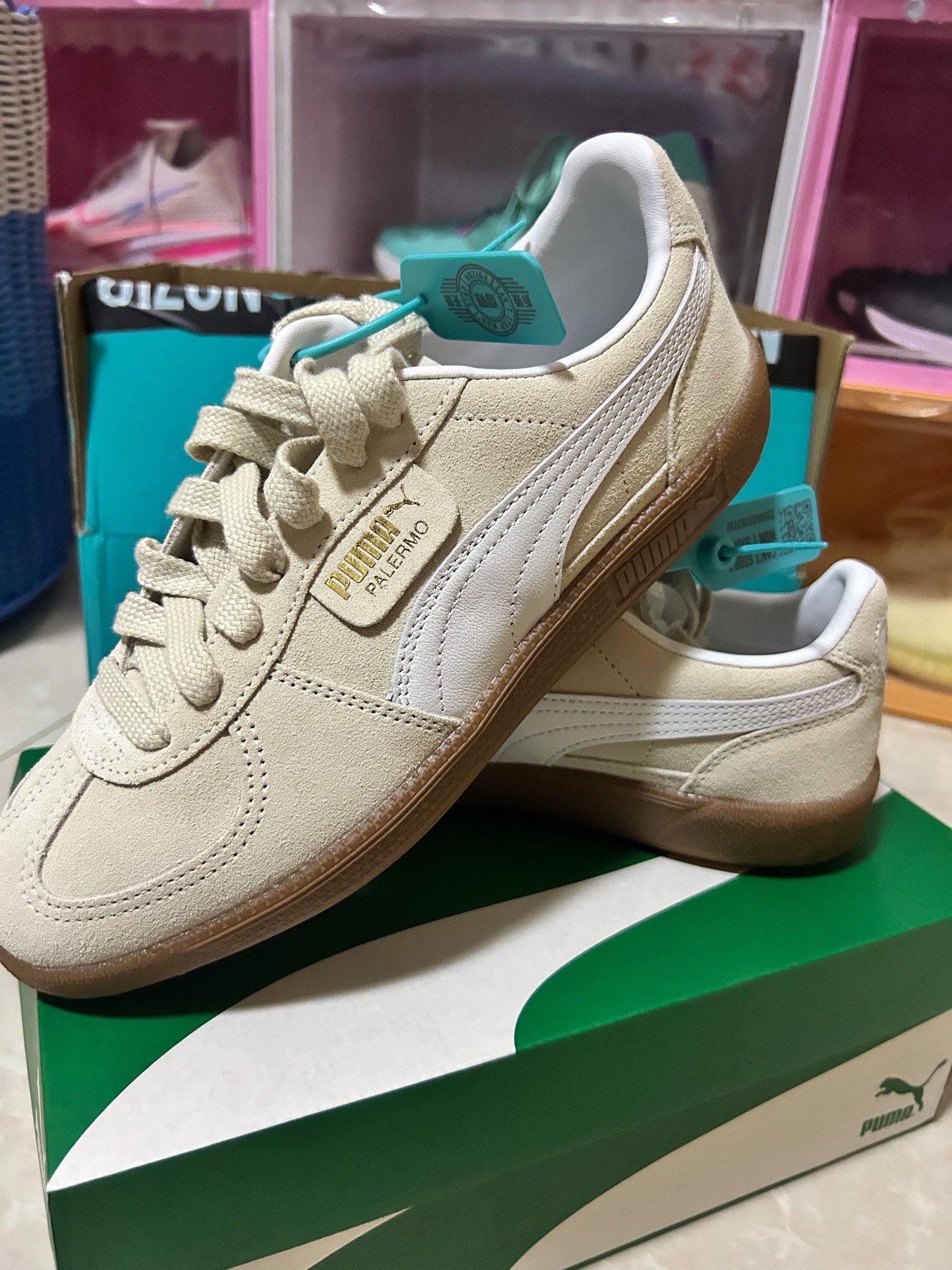 custom review-PUMA Palermo Устойчивые к истиранию низкие кроссовки для скейтбординга унисекс бежевые