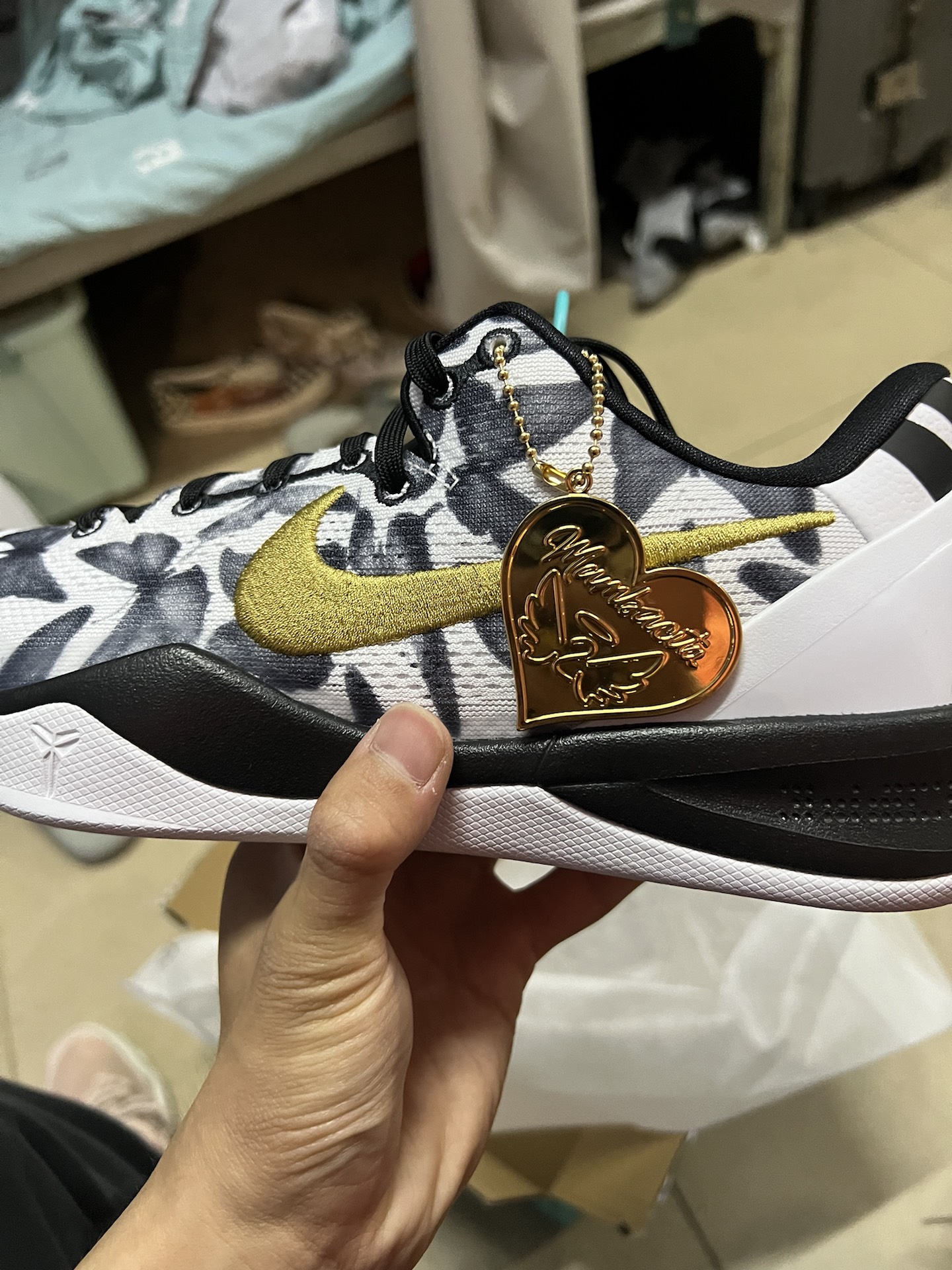 custom review-Nike Kobe 8 Low Топ Баскетбольные Кроссовки Унисекс Белый Золото Черный