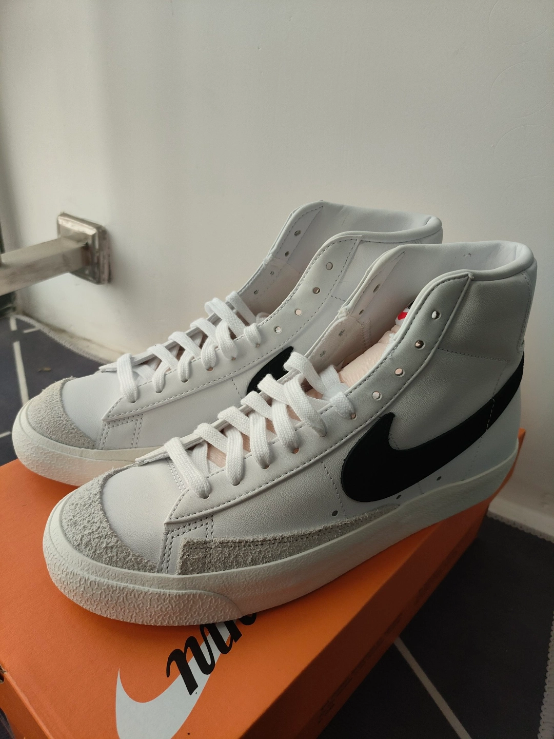 custom review-Nike Blazer 77 Vintage MID Скейтборд Кроссовки Unisex Белый Черный