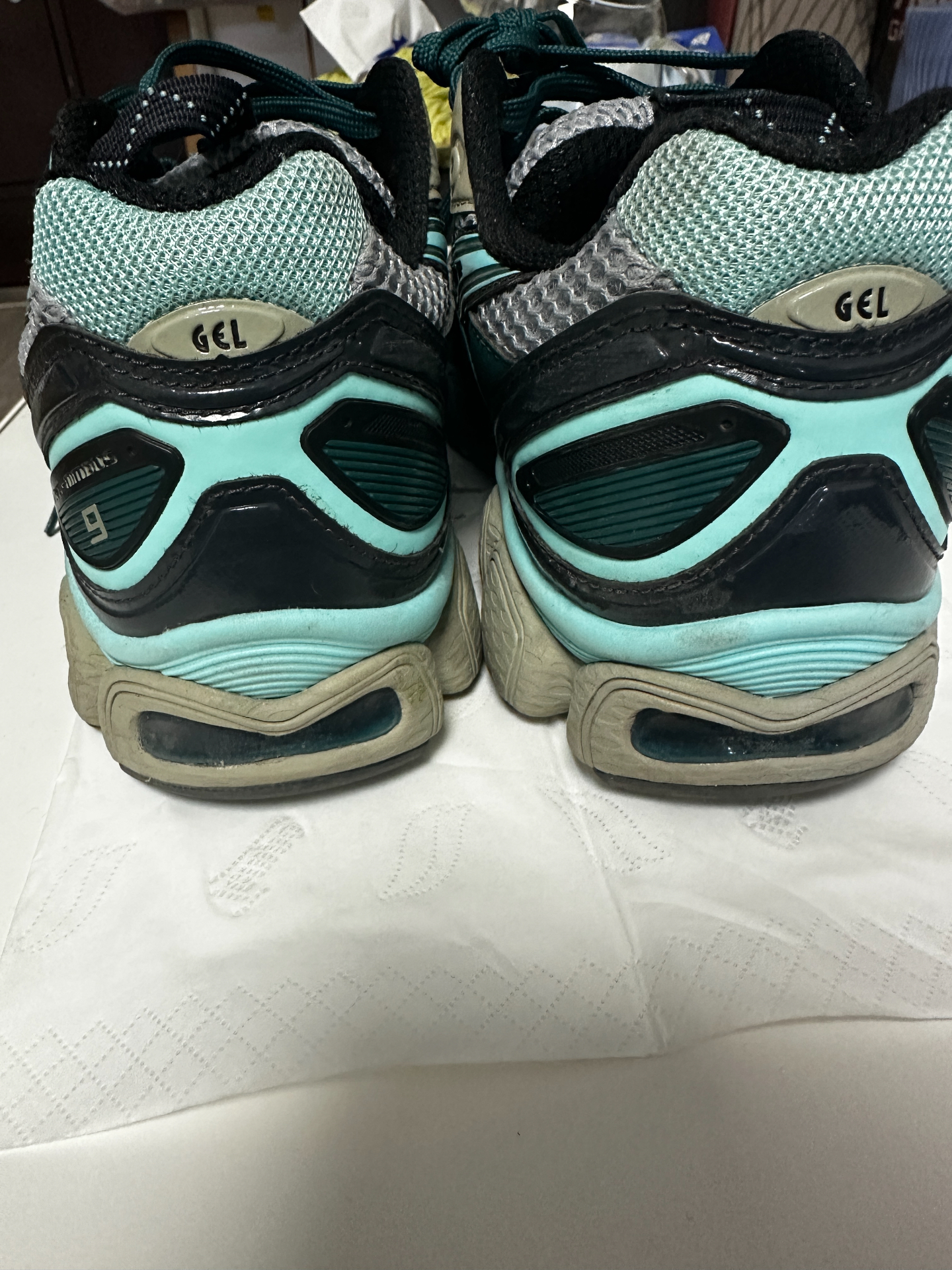 custom review-Kiko Kostadinov x Asics Гель Nimbus 9 UB3 S Текстиль Кожа Низкий Верх Повседневная Обувь Унисекс Серый Синий Красный