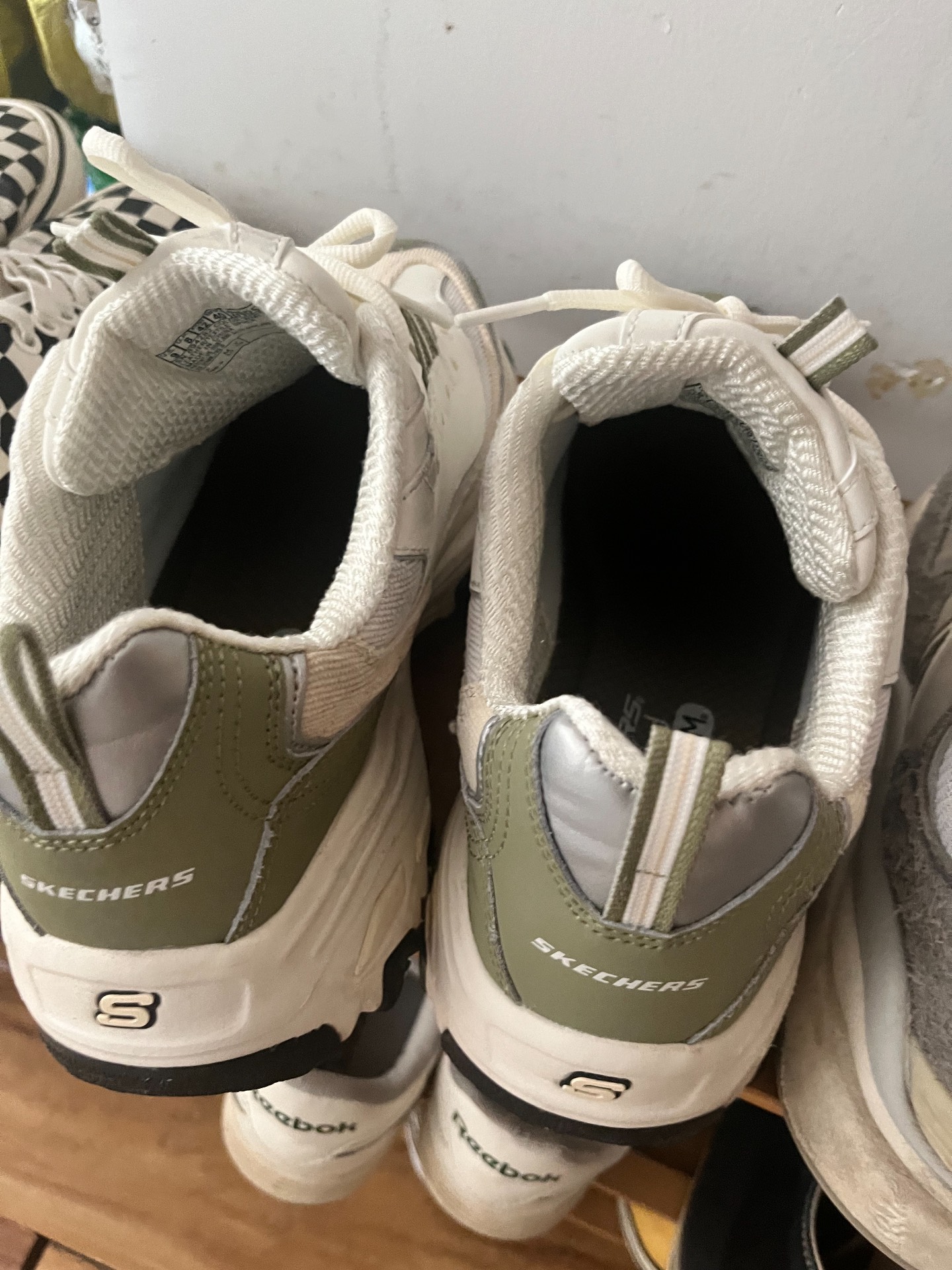 custom review-Skechers D'LITES 1,0 Амортизация Рекомендуемый рост Увеличение Низкий Топ Толстая подошва Кроссовки Мужские Белый Зеленый