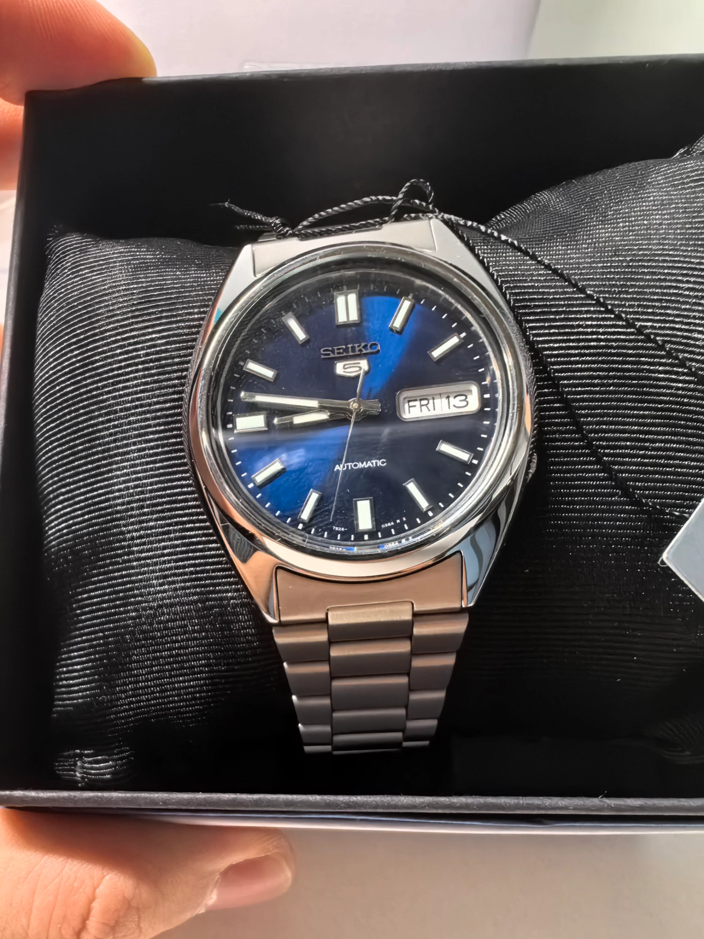 custom review-Seiko 5 Автоматический Механический Механизм Нержавеющая Сталь Ремешок Часы Мужские Часы Синий Циферблат