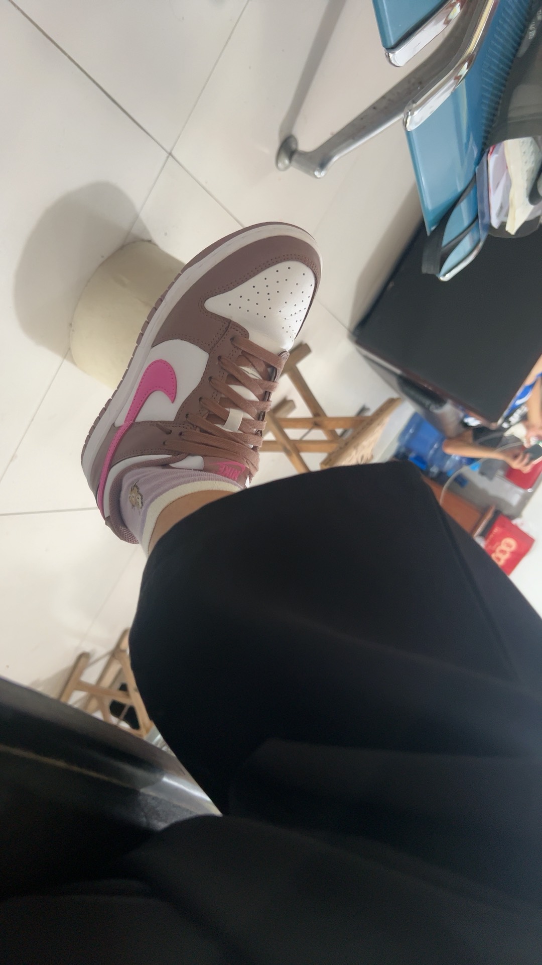 custom review-Nike Dunk Slip-on Resistant Low Top Скейтборд Кроссовки Женские Коричневый Белый Розовый