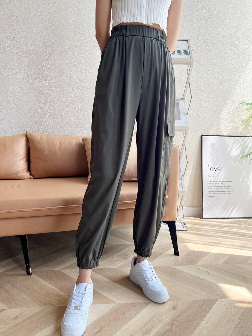 九分休闲裤/深橄榄色的裤子 真的绝了