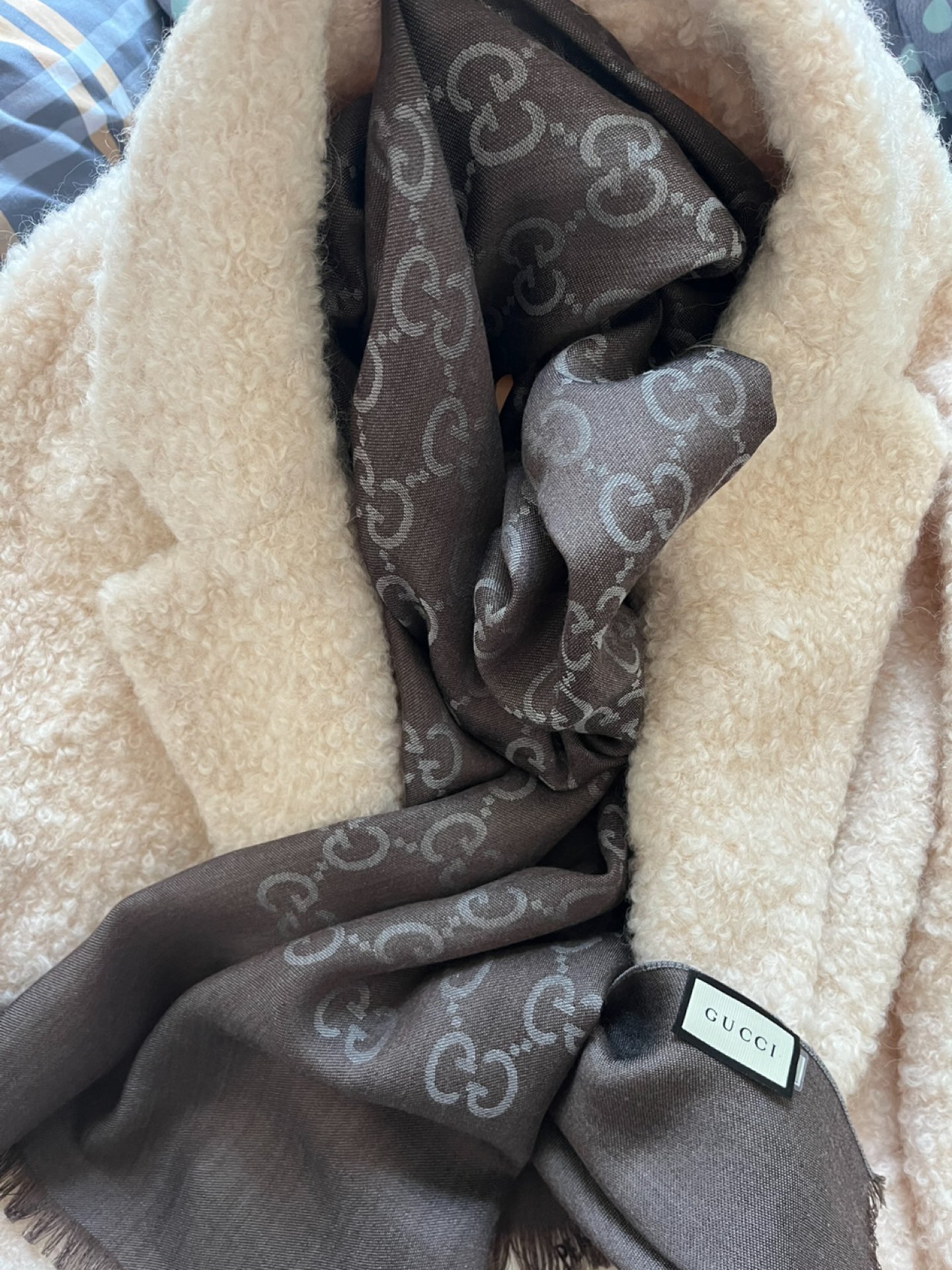 custom review-GUCCI Вязаные шарфы Женские Темно-серый