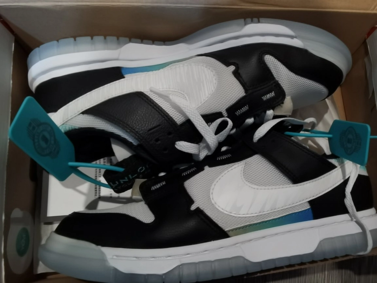 custom review-Nike Air Dunk Jumbo Remastered Low Скейтборд Кроссовки Мужские Черно-Белые