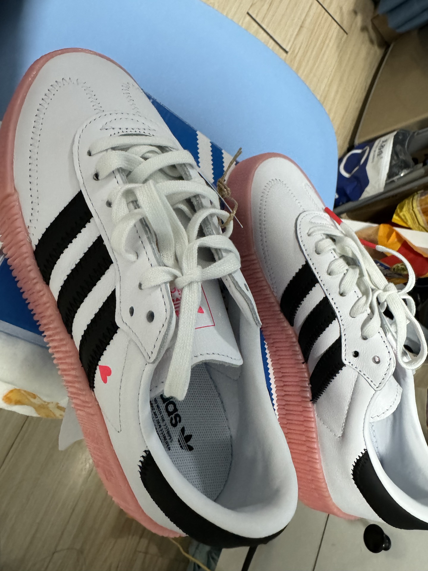 custom review-Adidas Originals Sambarose Износостойкий и Легкий Низкий Топ Кроссовки для скейтбординга Женские Розовые Белые