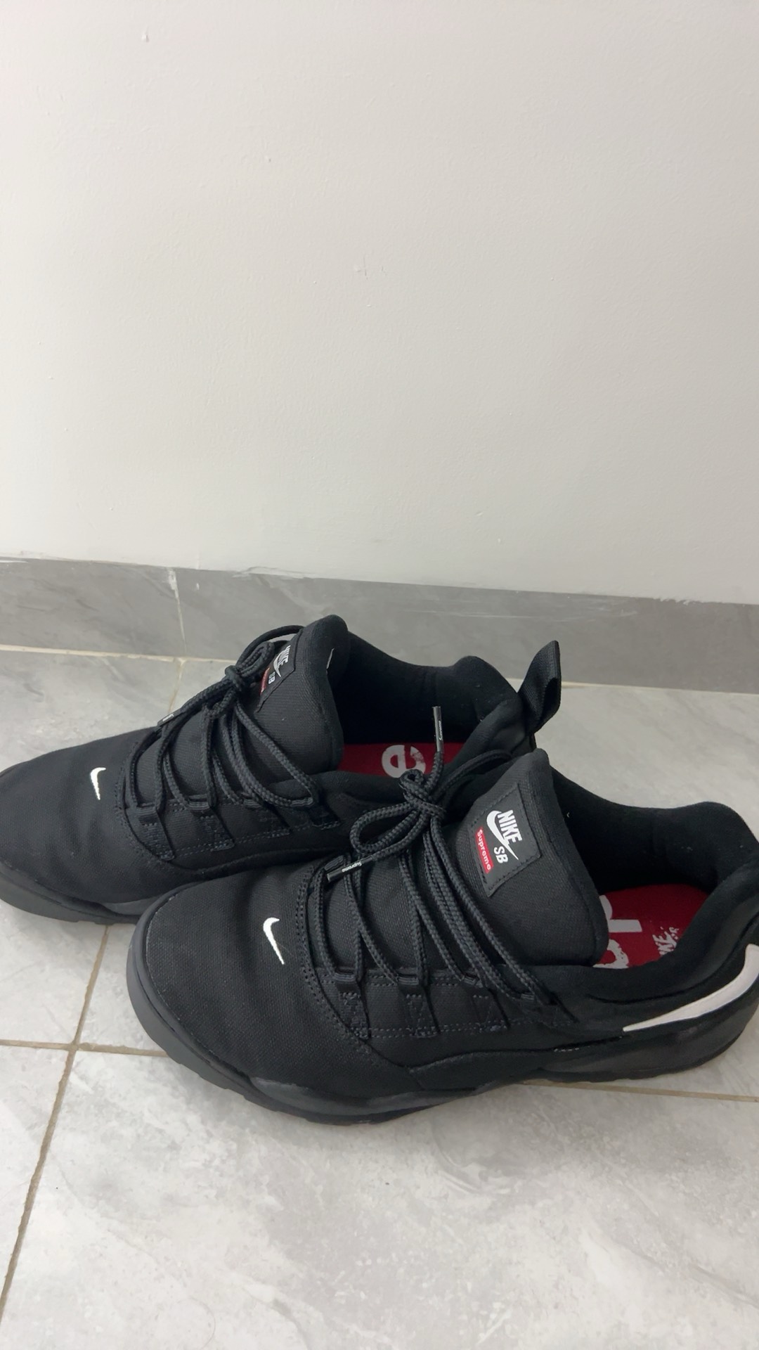 custom review-Supreme x Nike SB Darwin Low Топ Повседневный Мужской Черный Белый