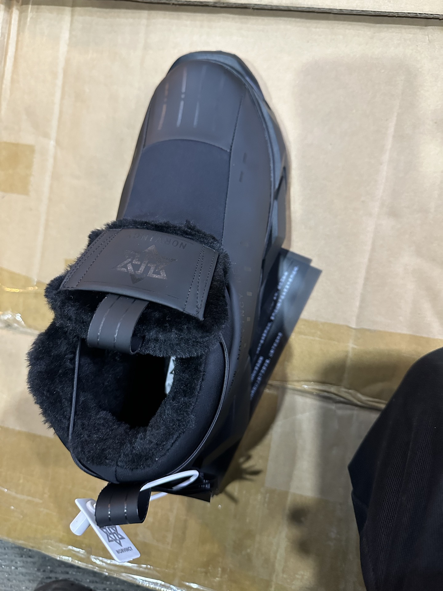 custom review-NORVINCY визуально увеличивает рост противоскользящие ботинки Ankle длина сноубутсы унисекс черный