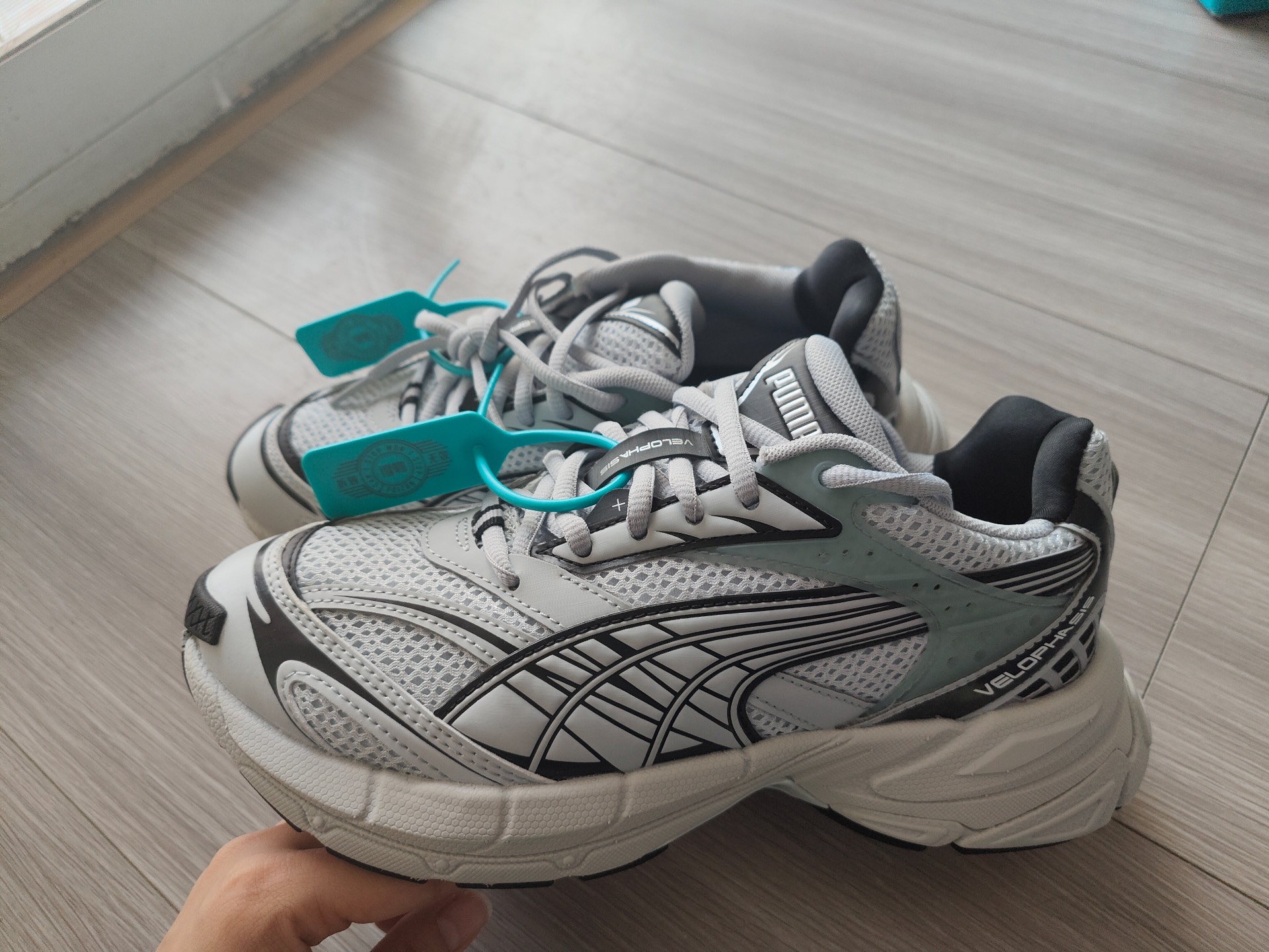 custom review-PUMA Velophasis Technisch MID Топ Кэжуал Унисекс Платиновый серый